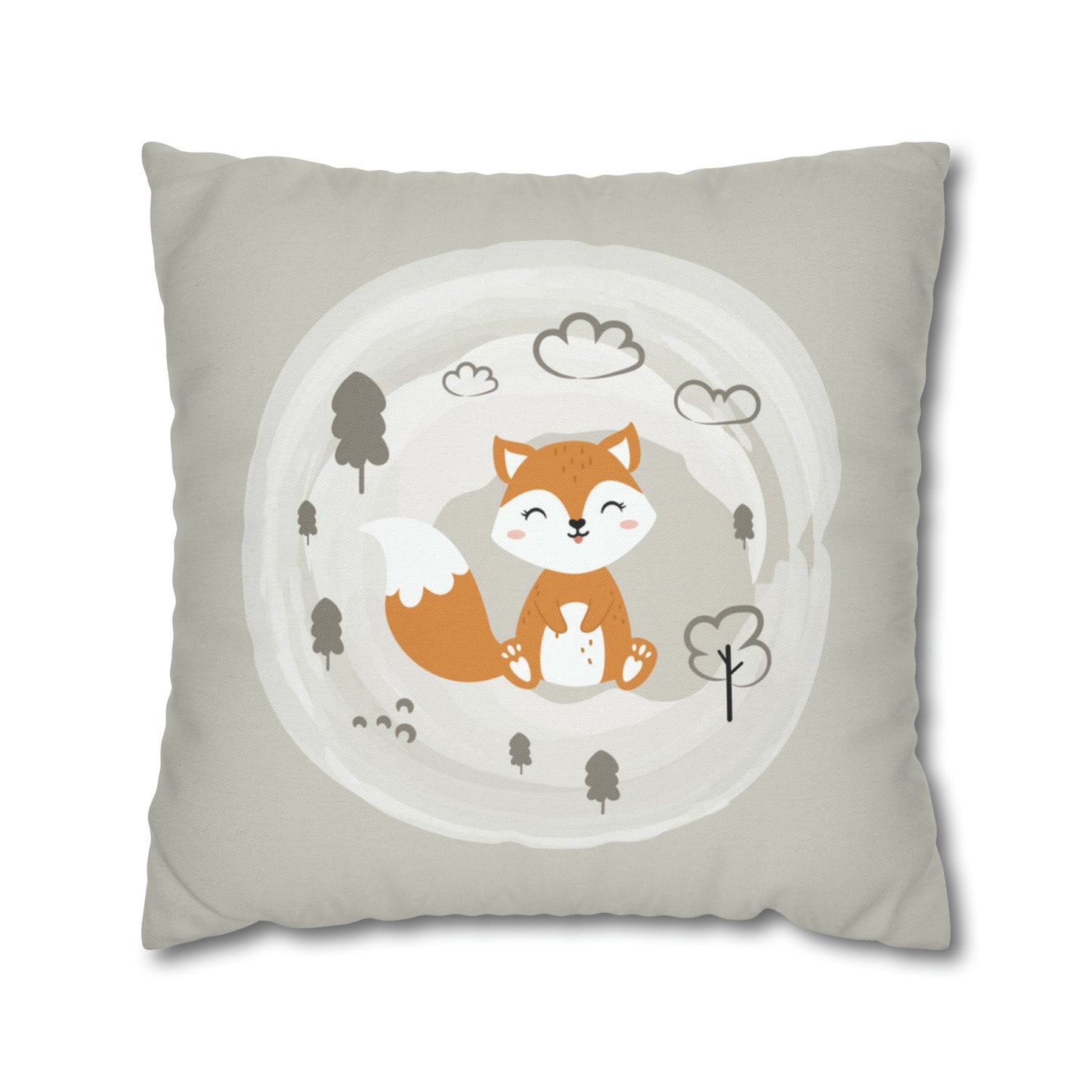 Fall Baby Fox Square Pillow Case