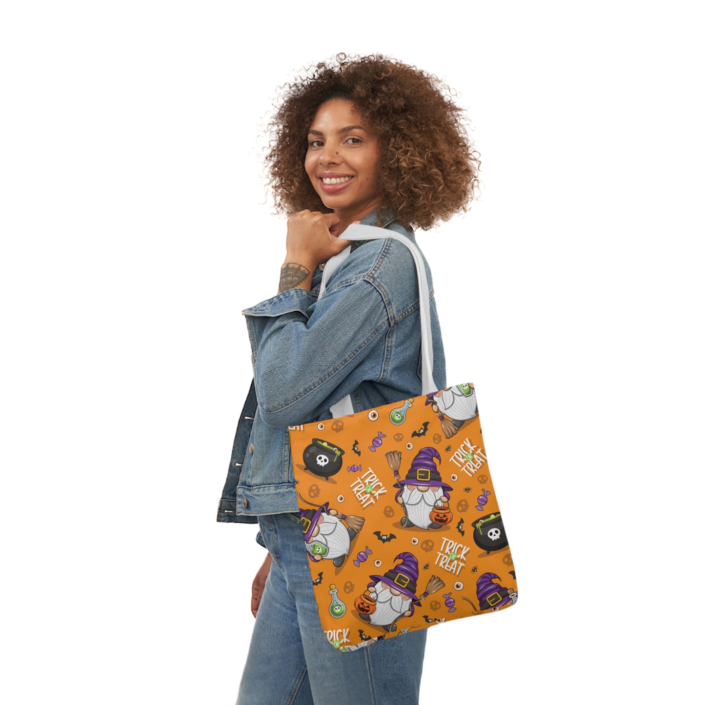 Witch Gnome Print Canvas Bag Halloween Trick-or-Treat