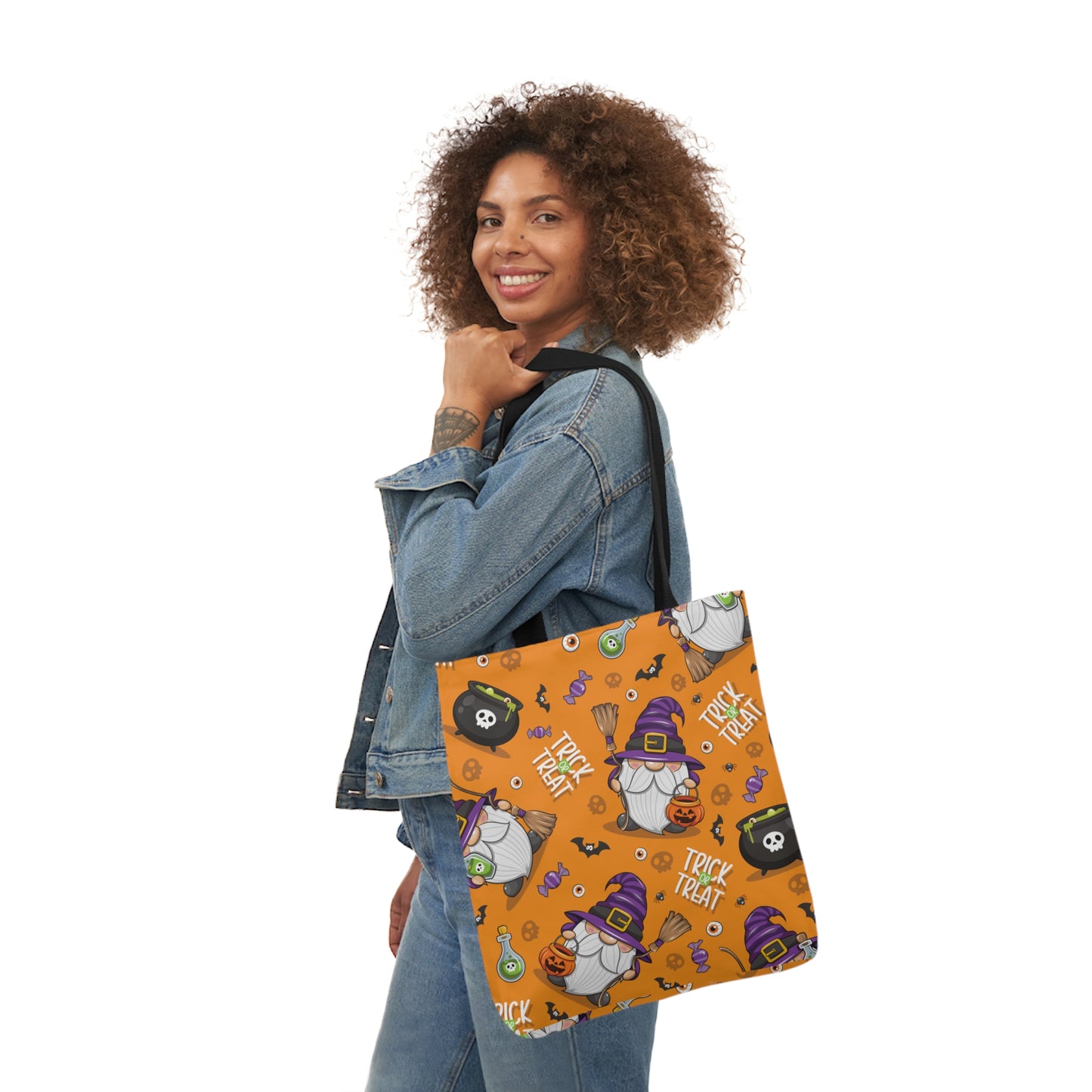 Witch Gnome Print Canvas Bag Halloween Trick-or-Treat