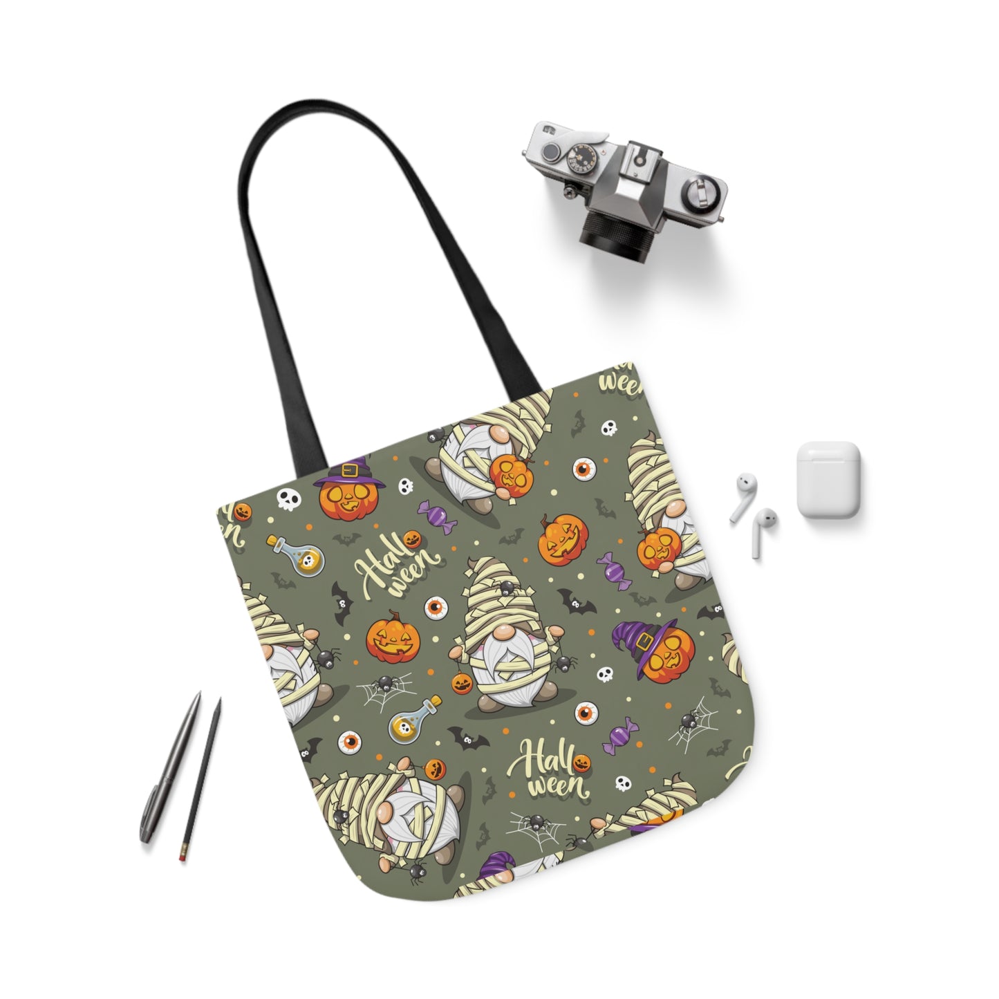 Mummy Gnome Print Canvas Bag Halloween Trick-or-Treat