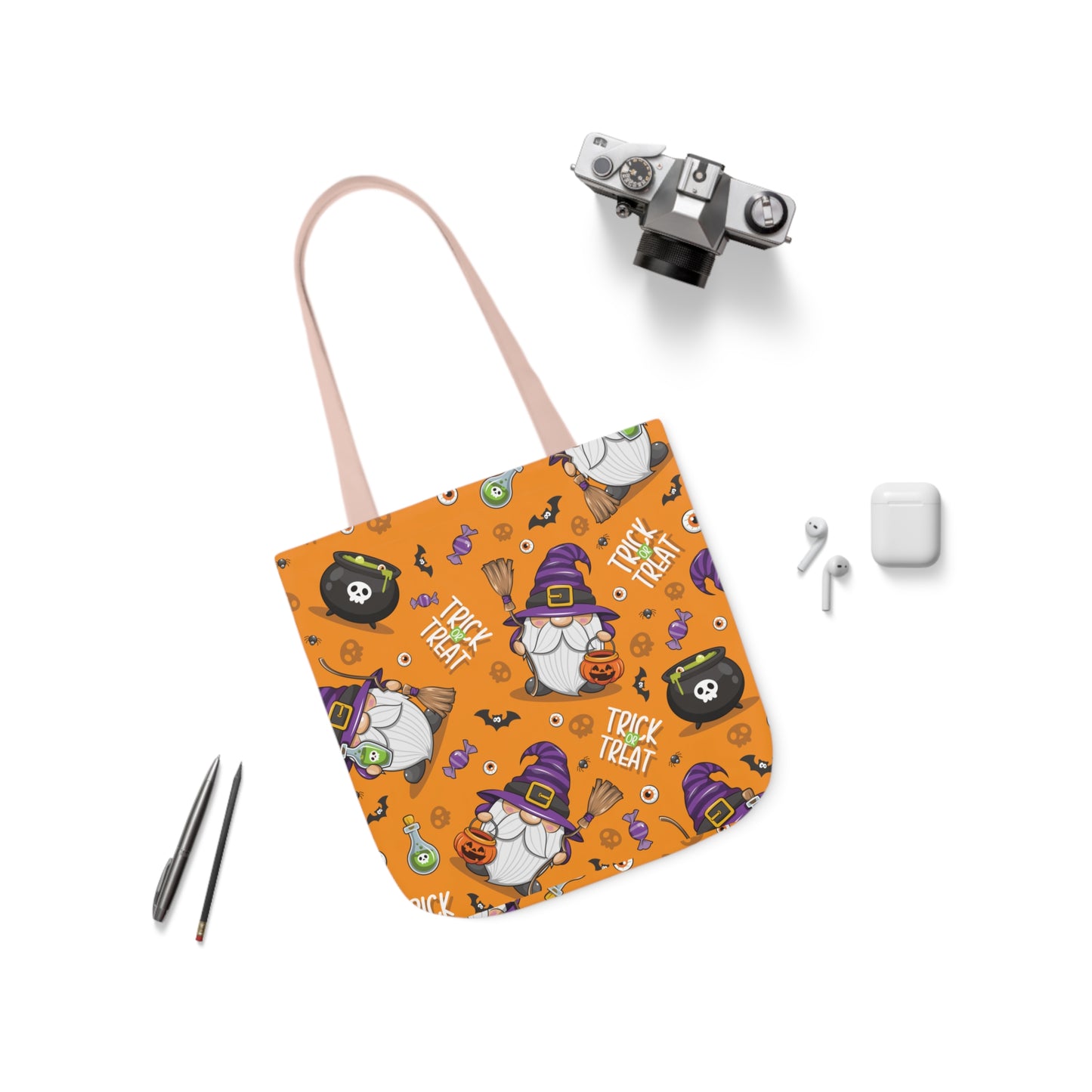 Witch Gnome Print Canvas Bag Halloween Trick-or-Treat