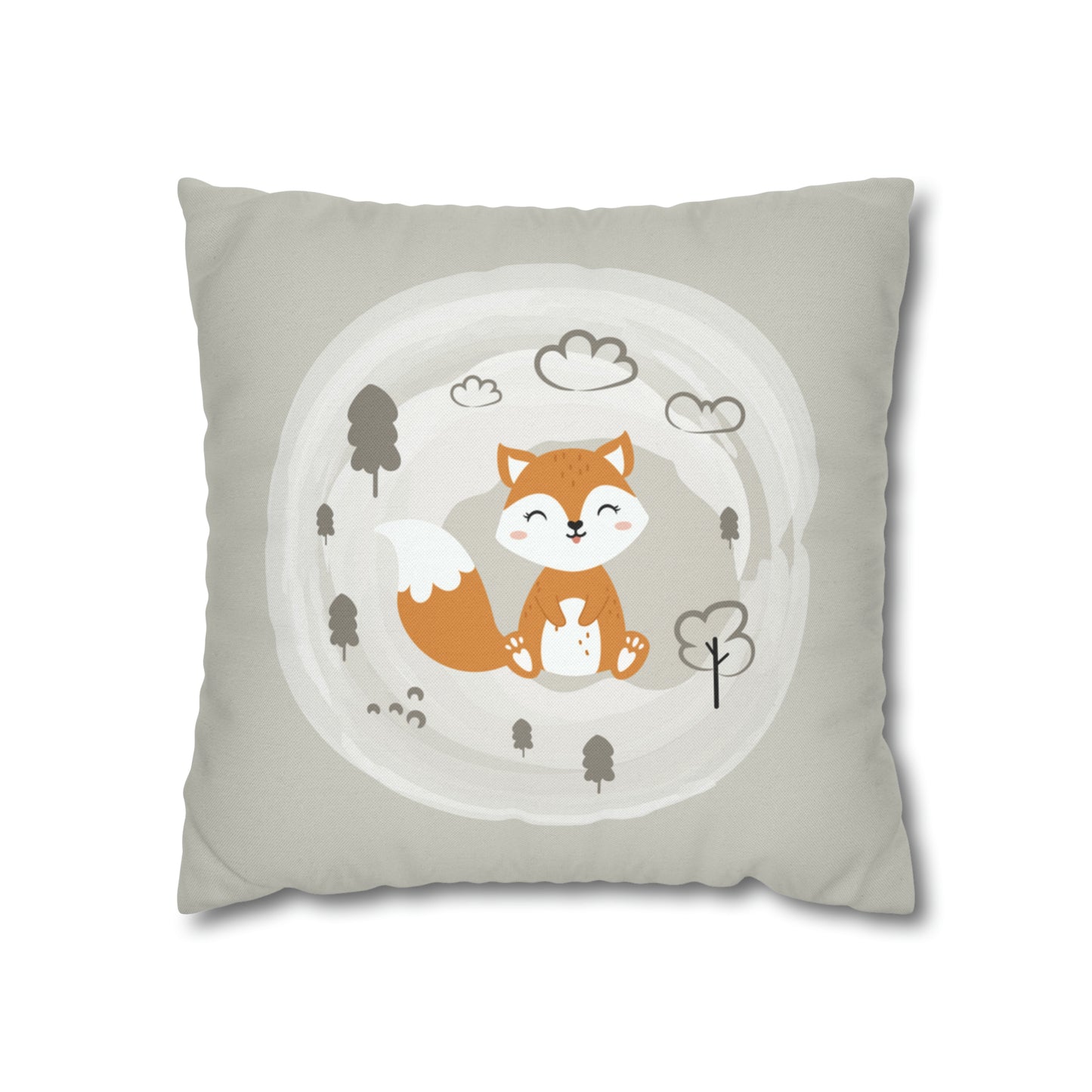 Fall Baby Fox Square Pillow Case