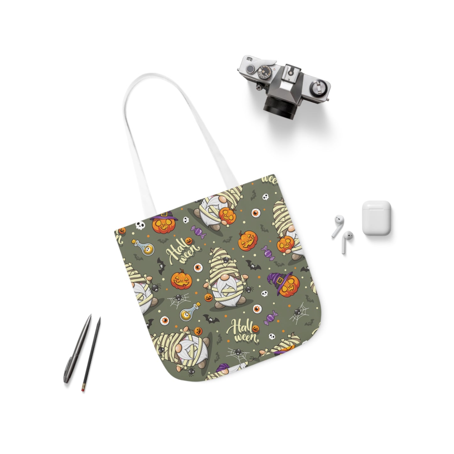 Mummy Gnome Print Canvas Bag Halloween Trick-or-Treat