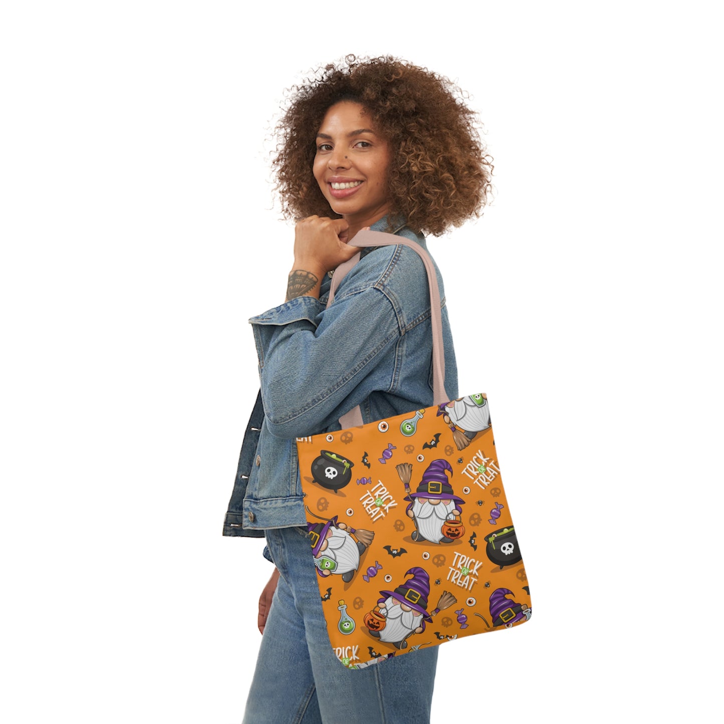 Witch Gnome Print Canvas Bag Halloween Trick-or-Treat