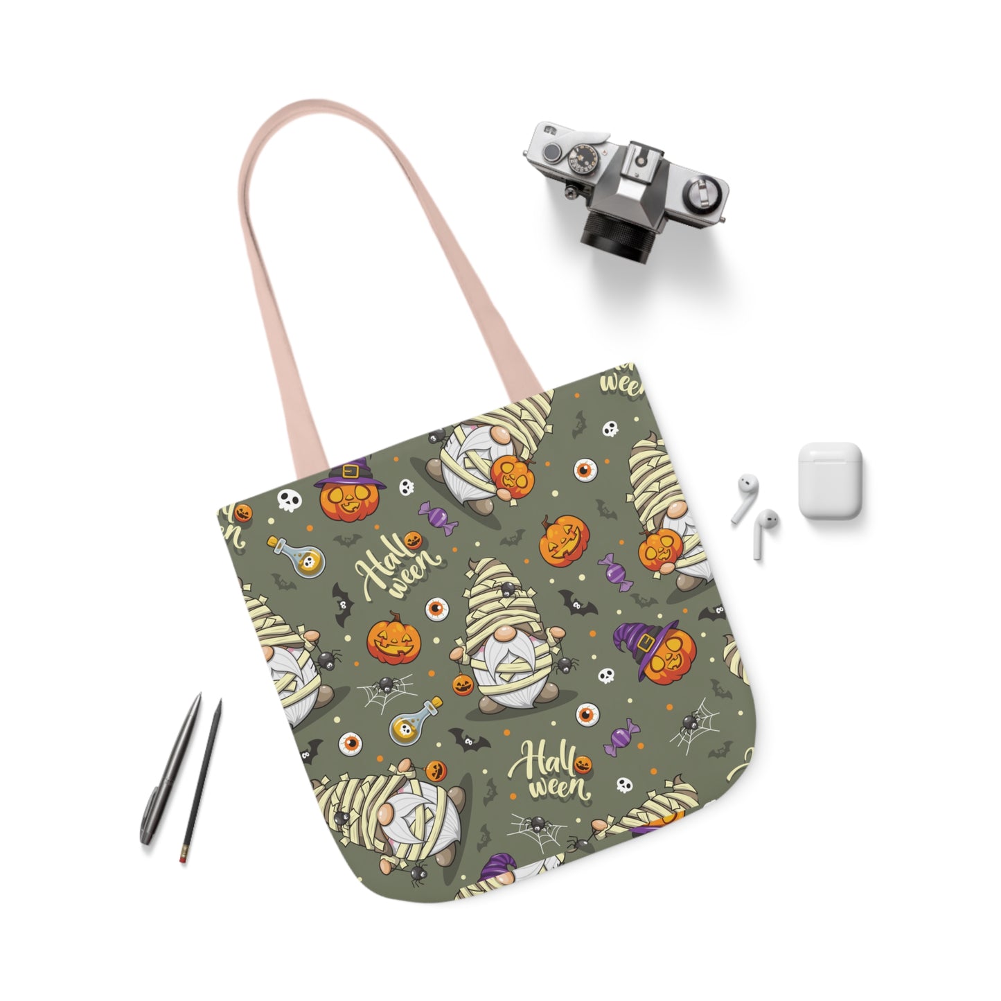 Mummy Gnome Print Canvas Bag Halloween Trick-or-Treat