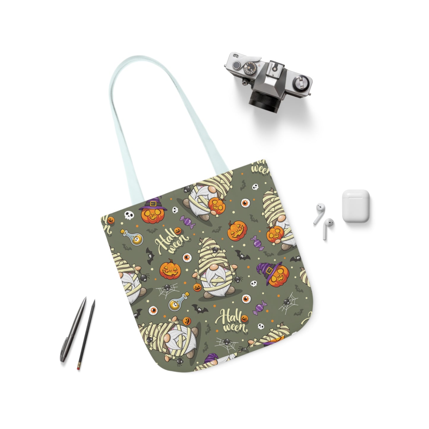 Mummy Gnome Print Canvas Bag Halloween Trick-or-Treat
