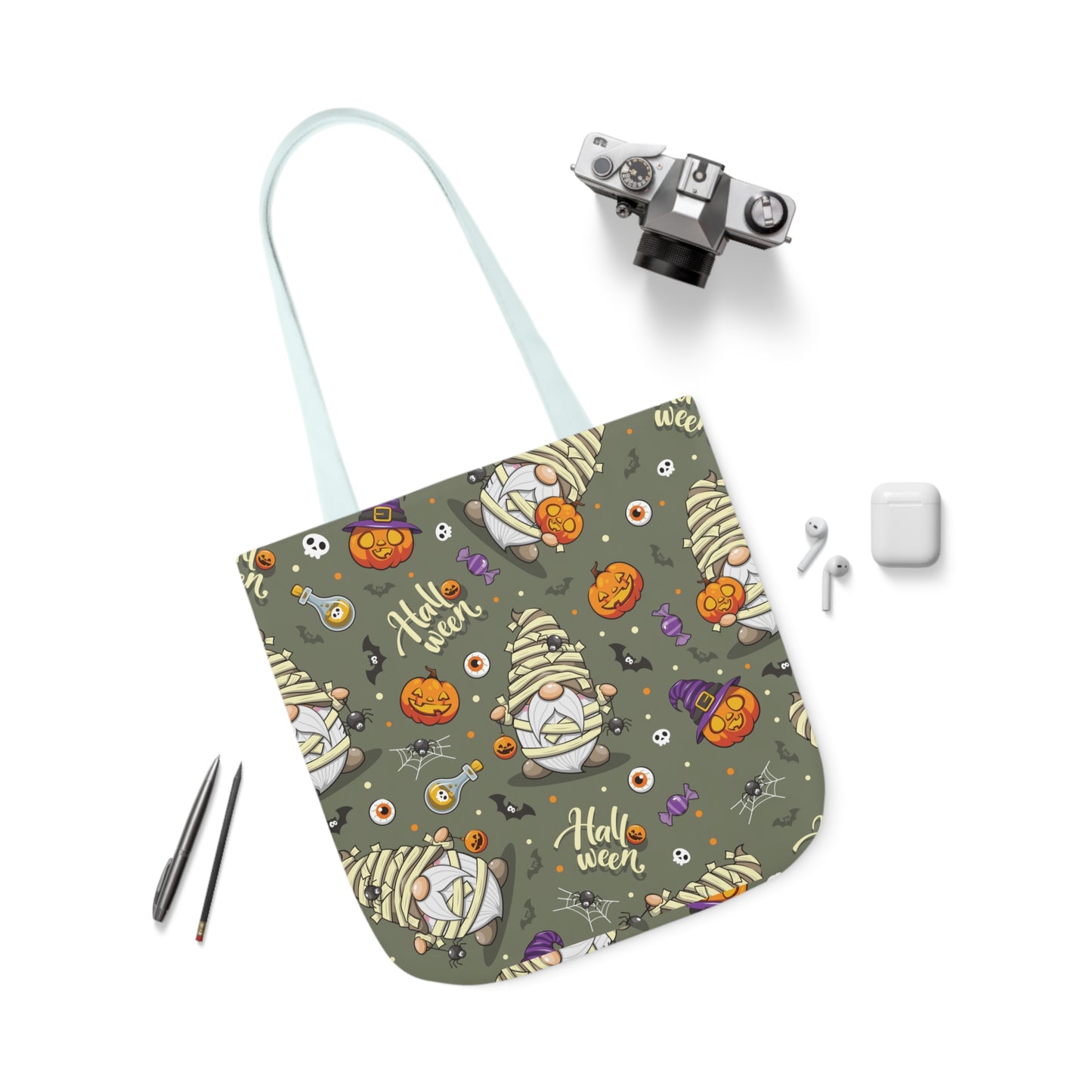 Mummy Gnome Print Canvas Bag Halloween Trick-or-Treat