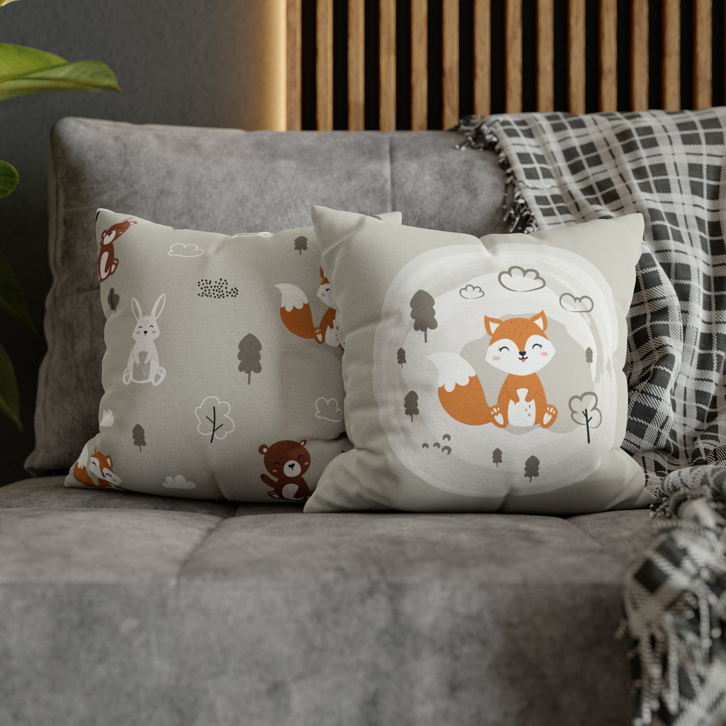 Fall Baby Fox Square Pillow Case