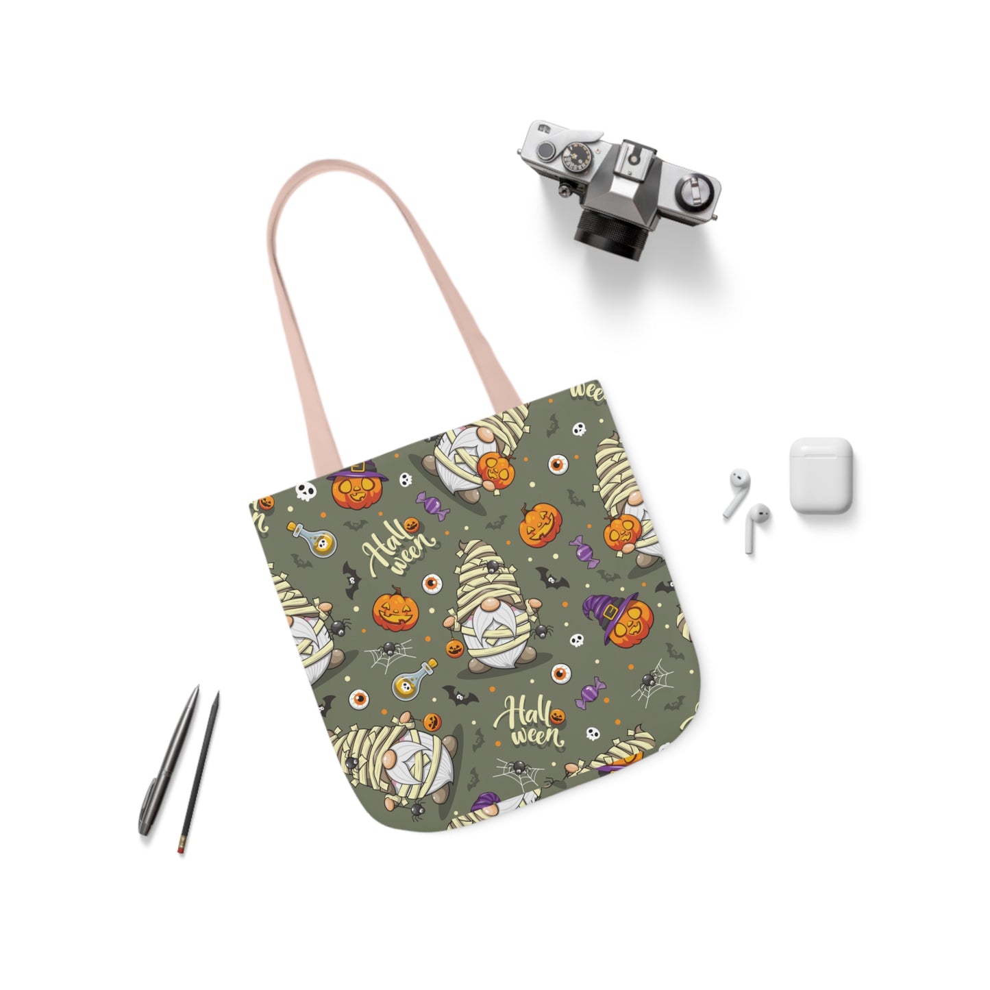 Mummy Gnome Print Canvas Bag Halloween Trick-or-Treat