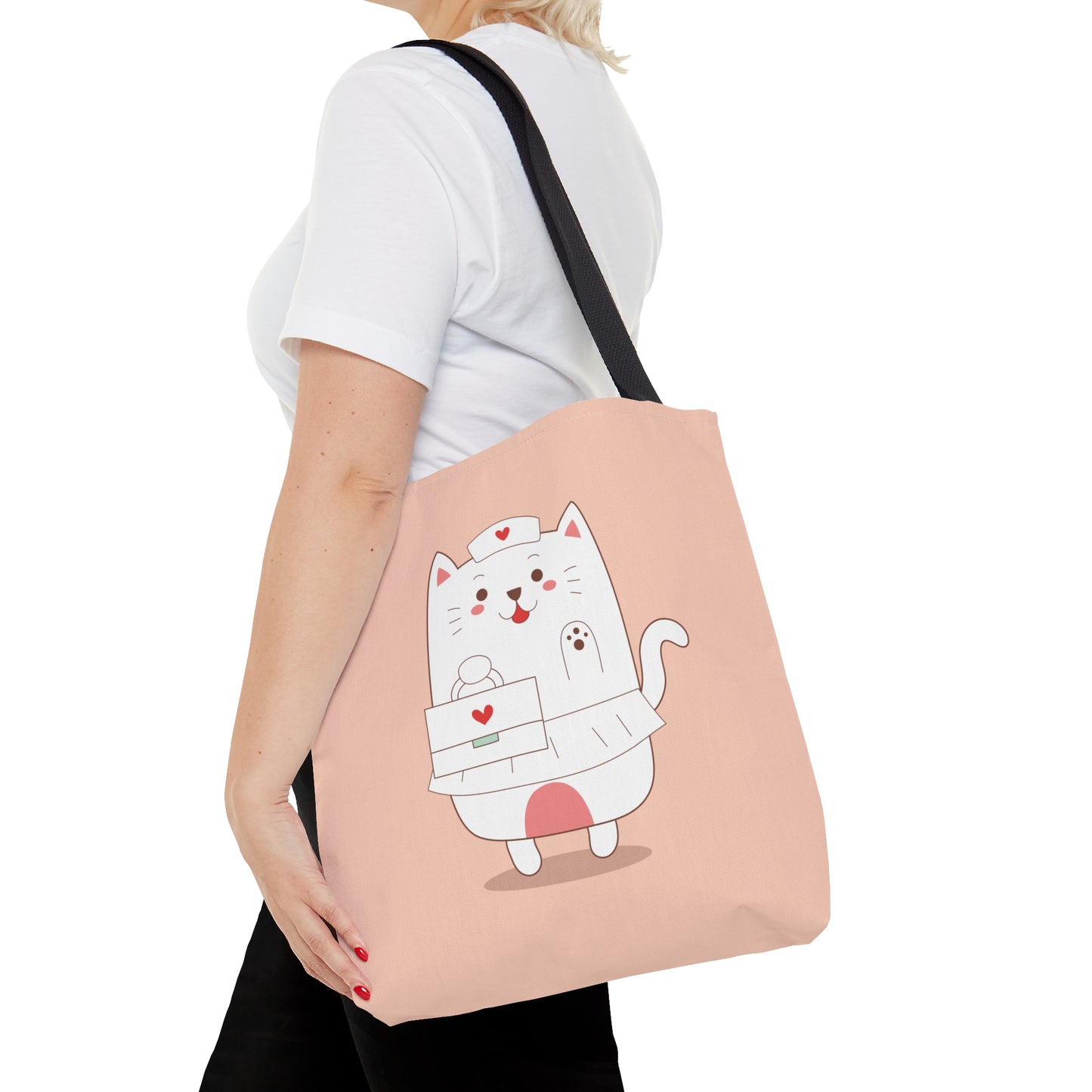 Nurse Cat Kawaii Canvas Tote Bag