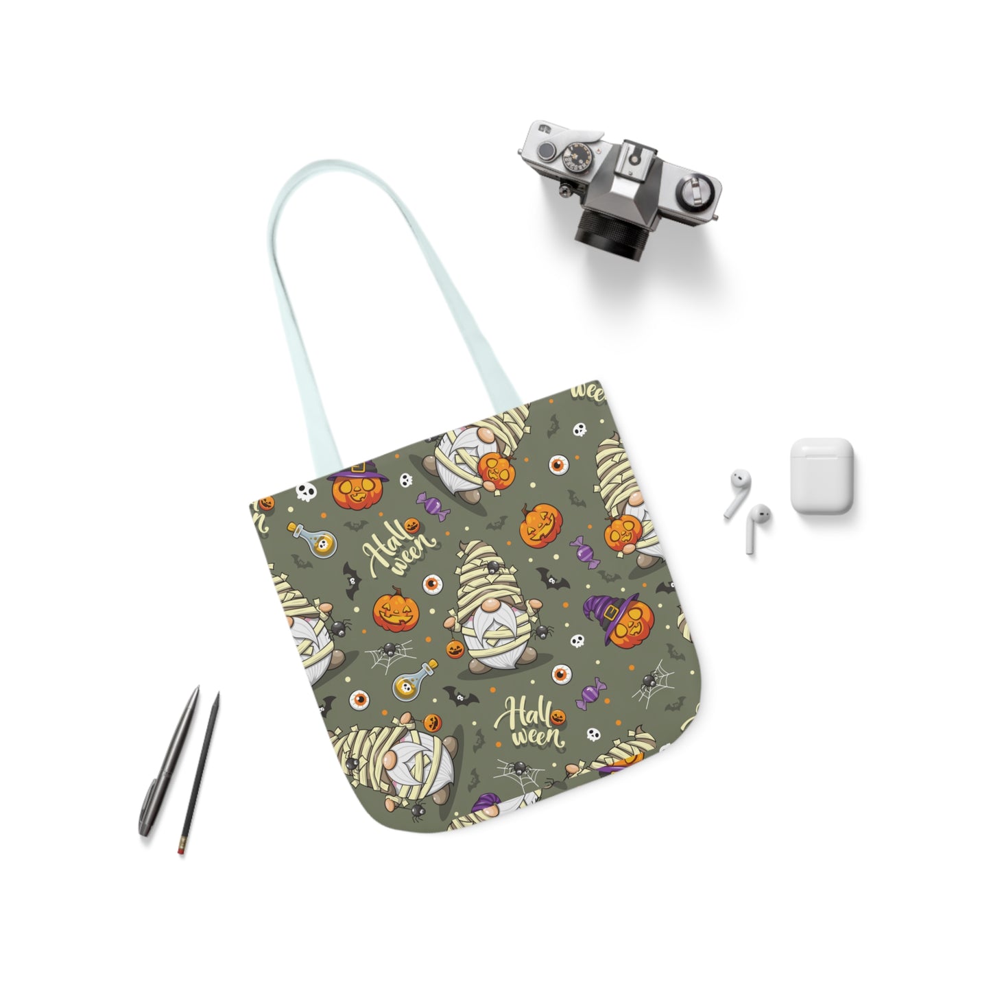 Mummy Gnome Print Canvas Bag Halloween Trick-or-Treat