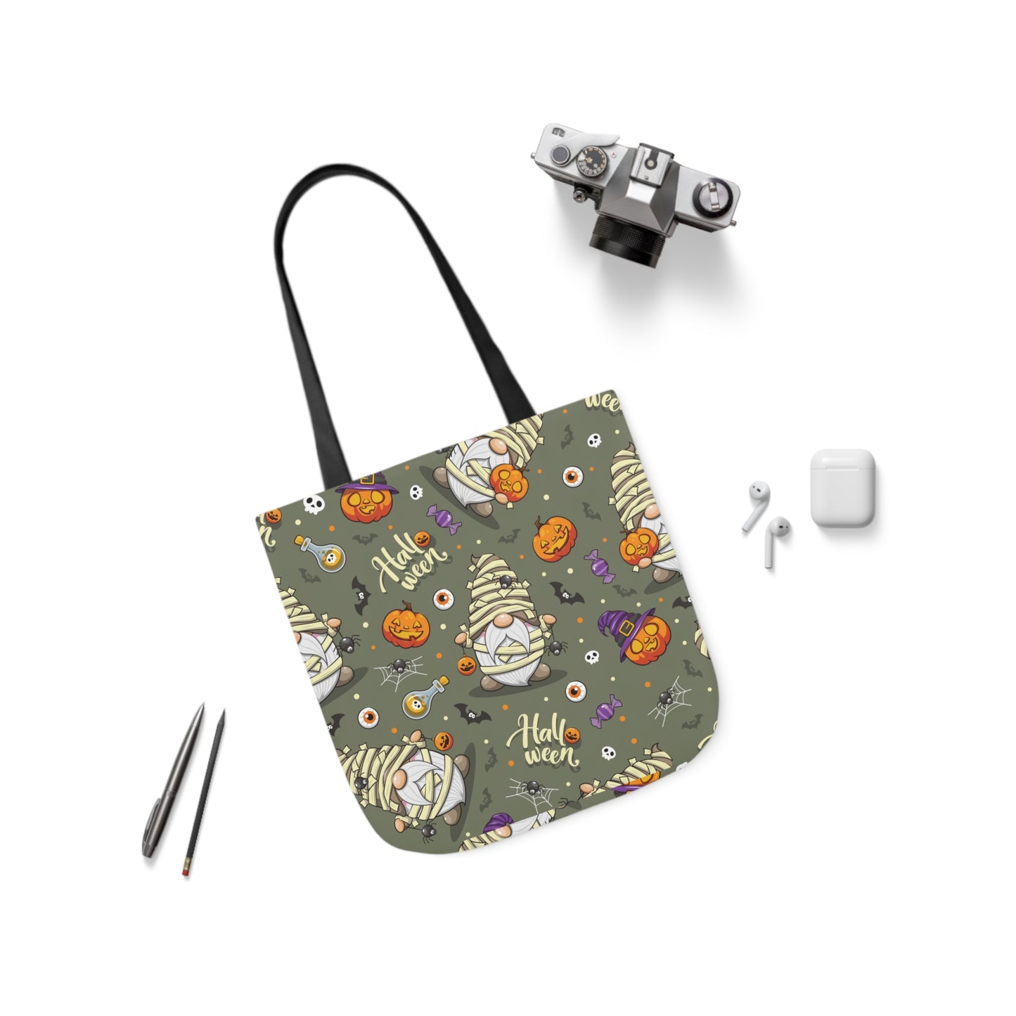 Mummy Gnome Print Canvas Bag Halloween Trick-or-Treat