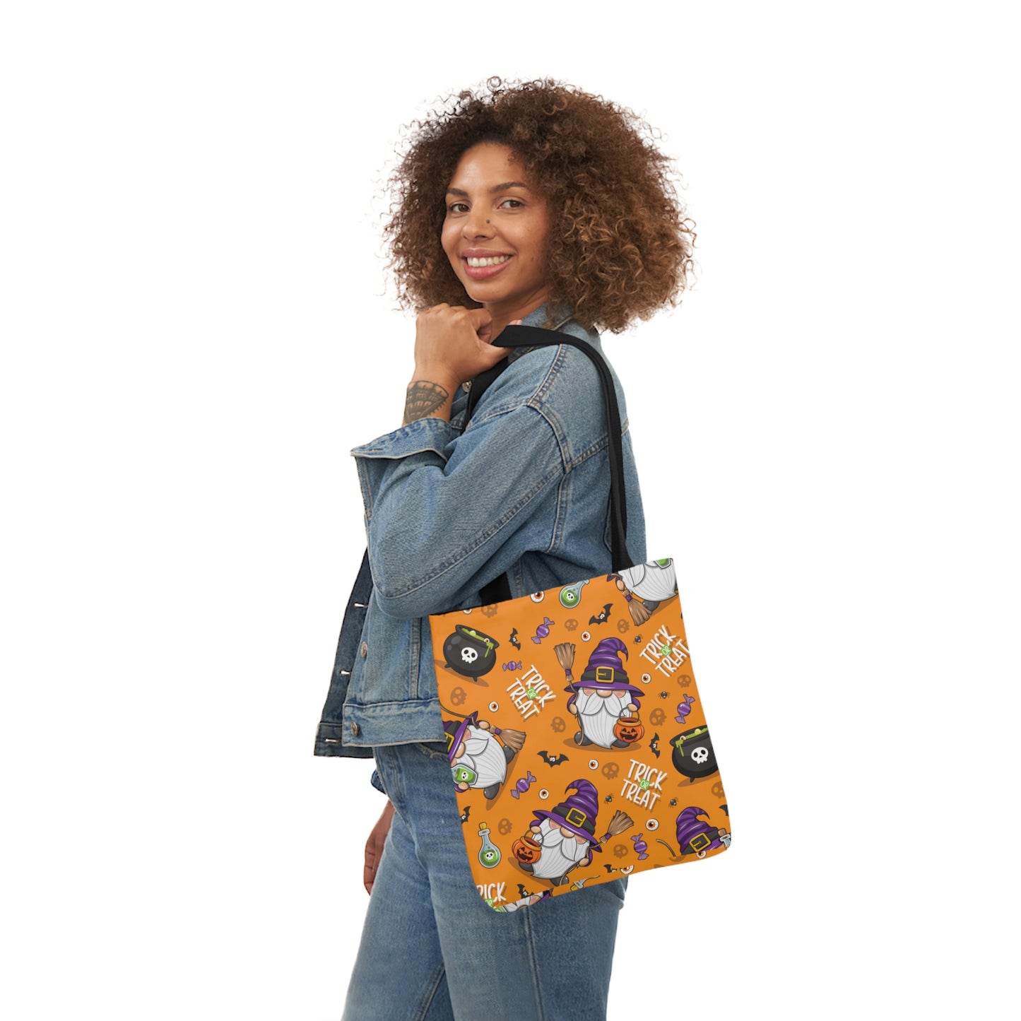 Witch Gnome Print Canvas Bag Halloween Trick-or-Treat
