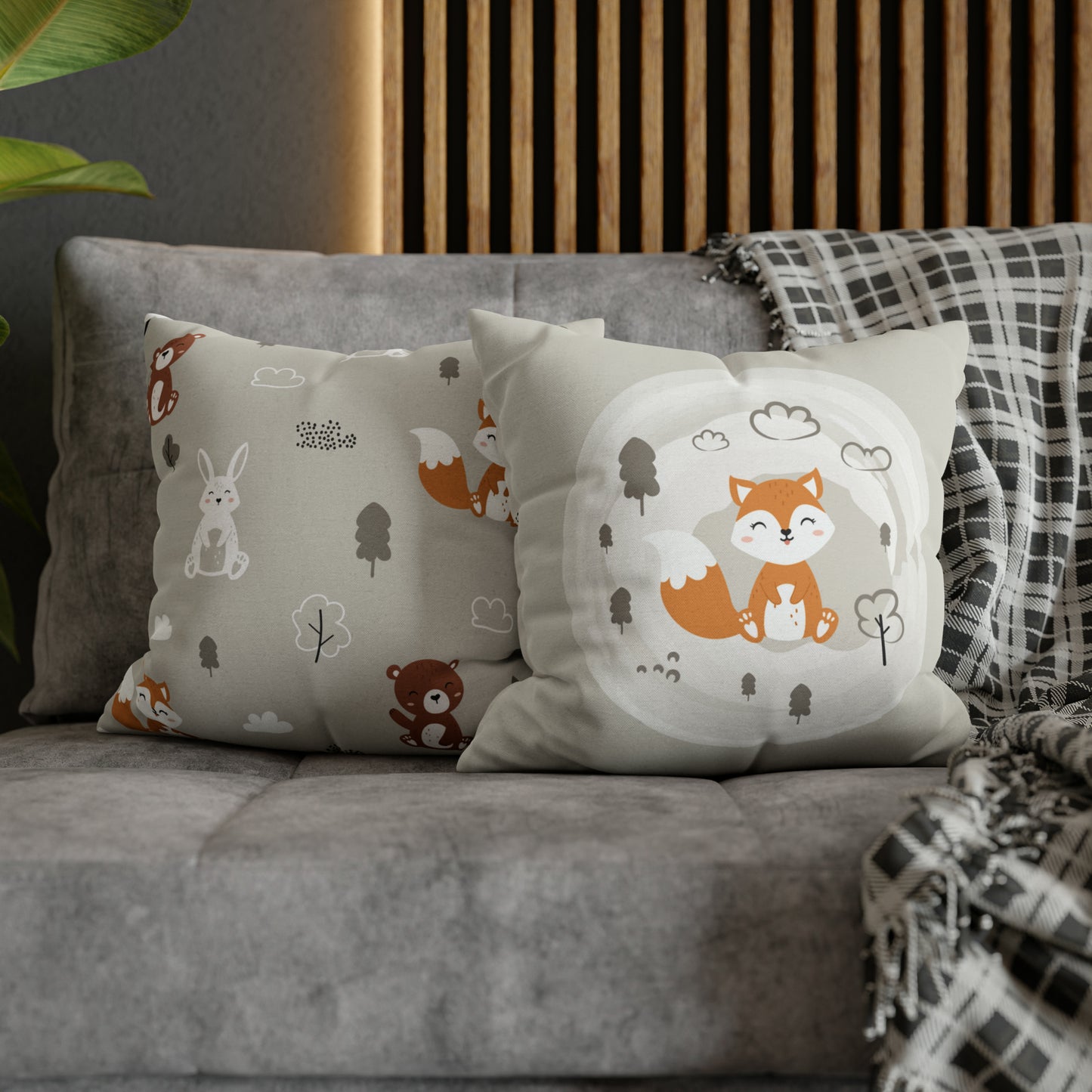 Fall Baby Fox Square Pillow Case
