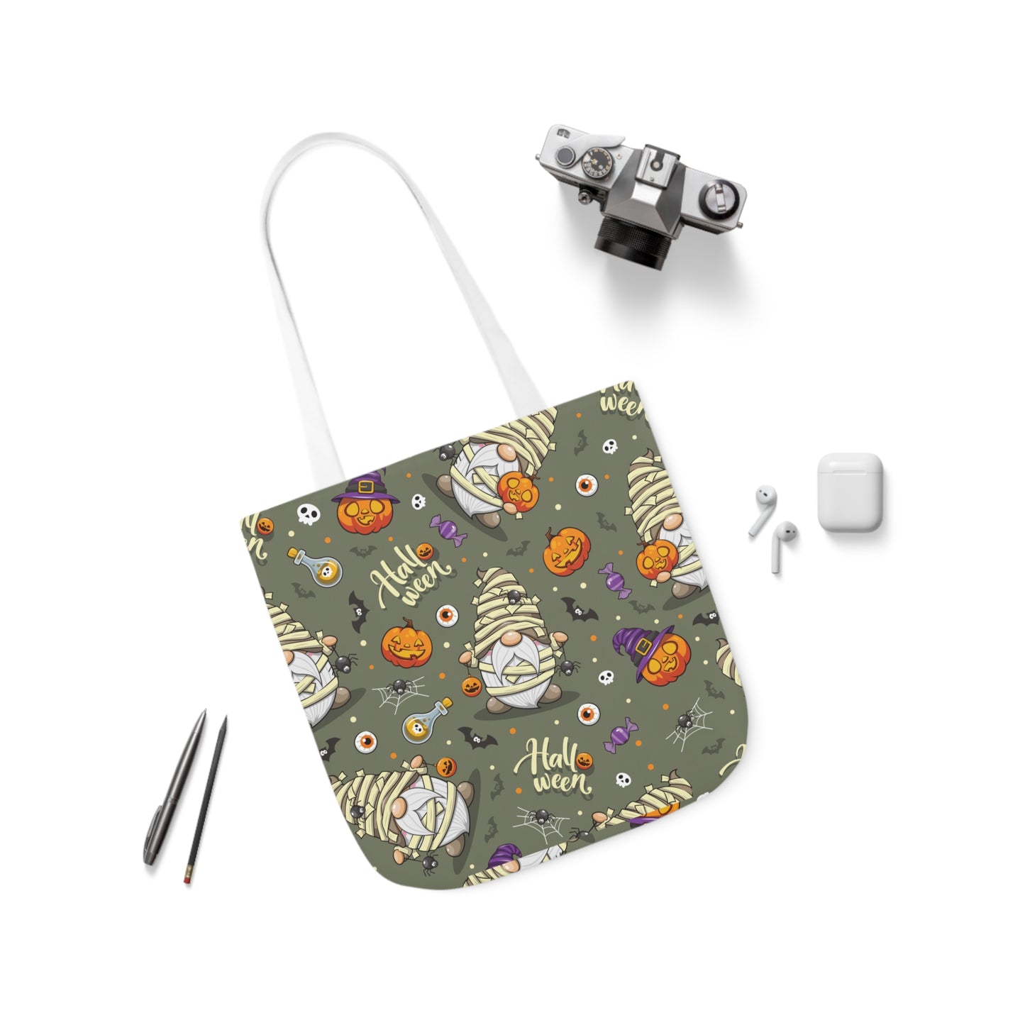 Mummy Gnome Print Canvas Bag Halloween Trick-or-Treat