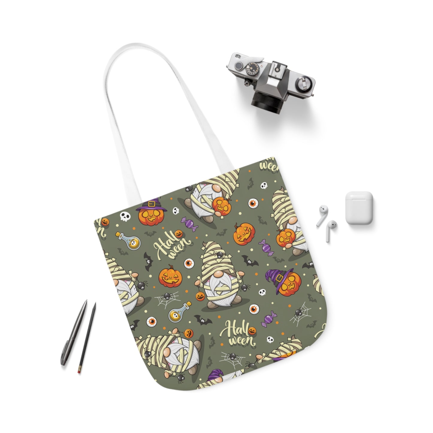 Mummy Gnome Print Canvas Bag Halloween Trick-or-Treat