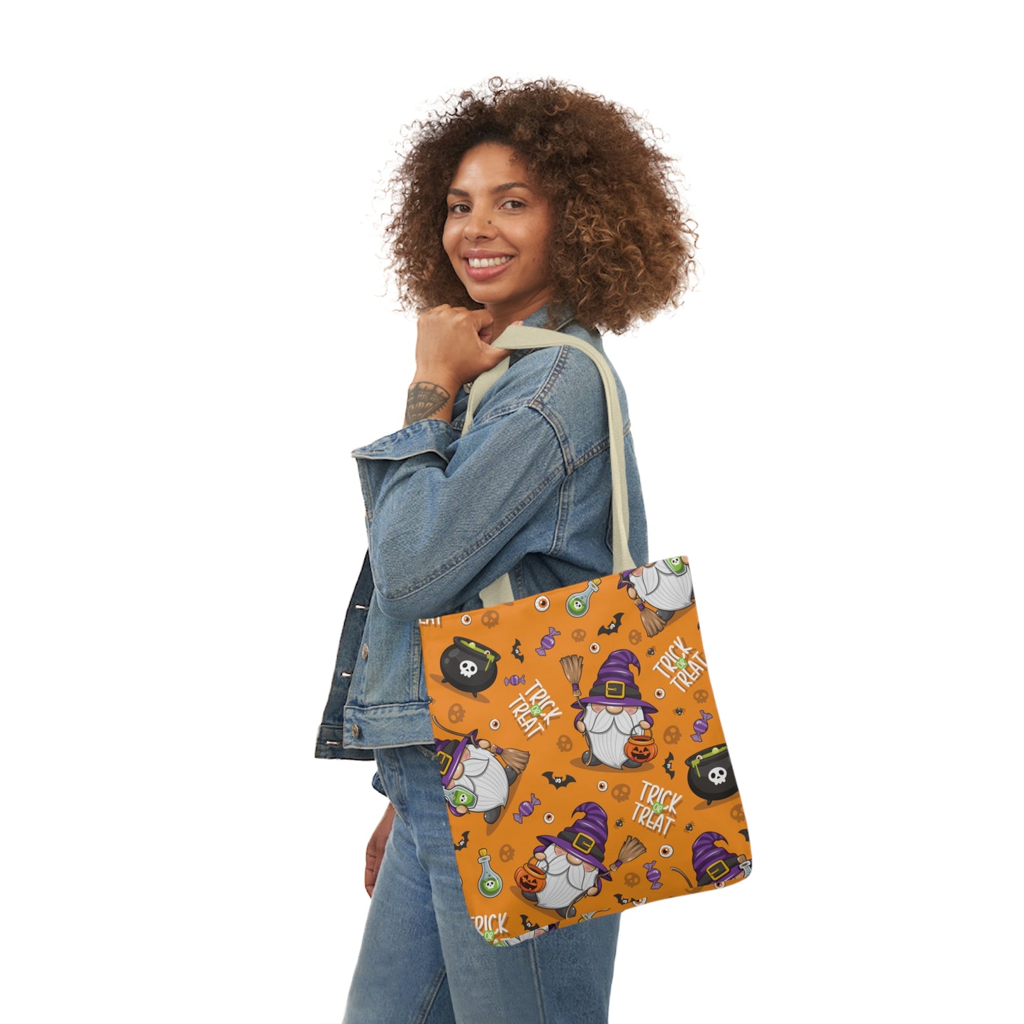 Witch Gnome Print Canvas Bag Halloween Trick-or-Treat