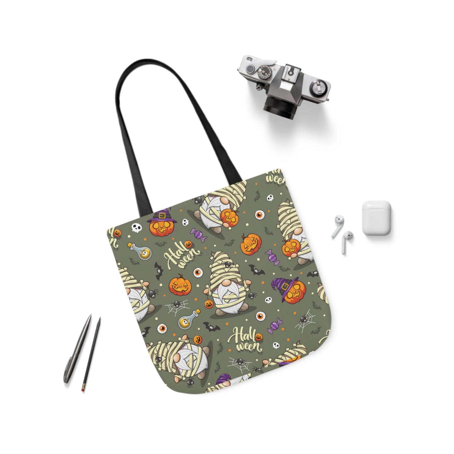 Mummy Gnome Print Canvas Bag Halloween Trick-or-Treat