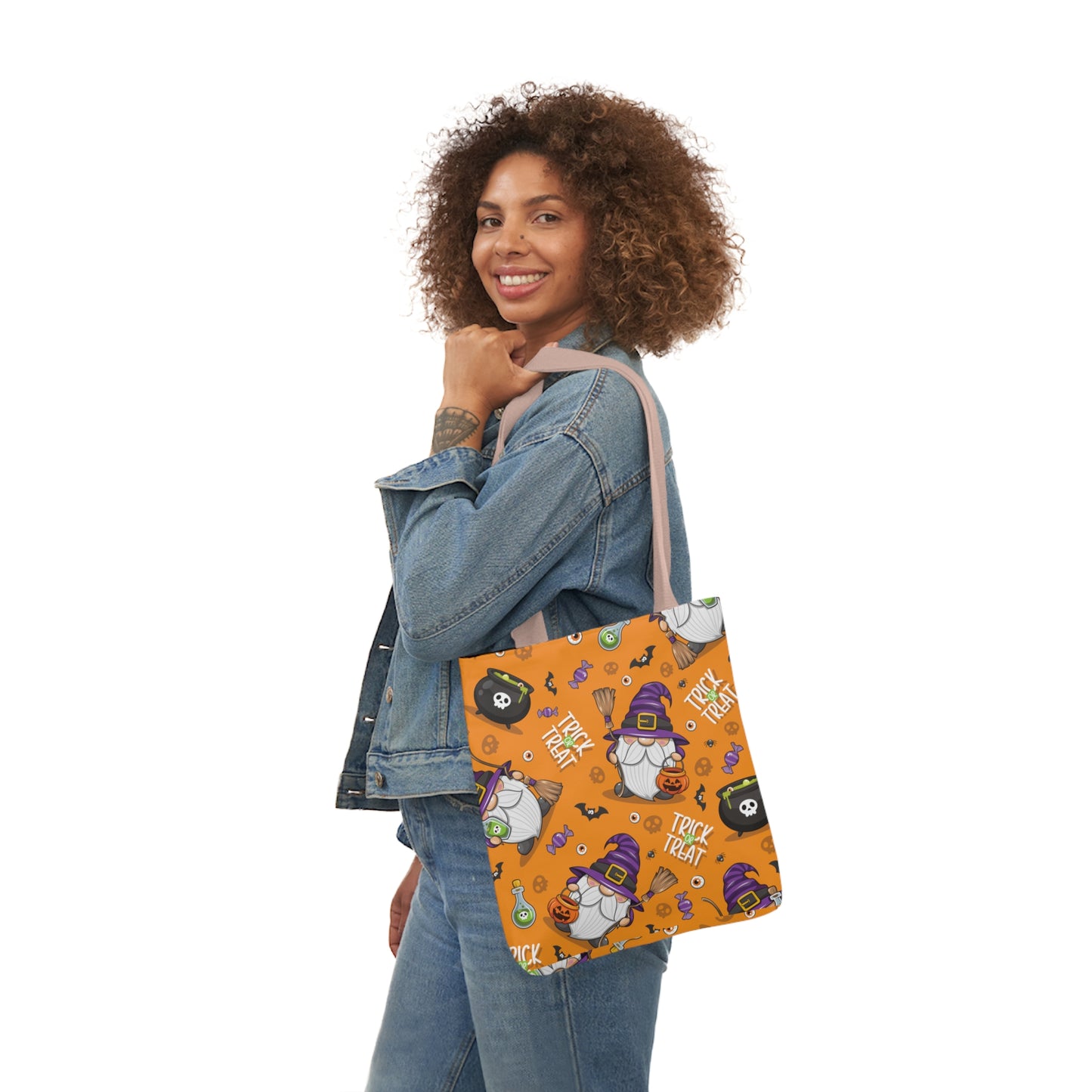 Witch Gnome Print Canvas Bag Halloween Trick-or-Treat