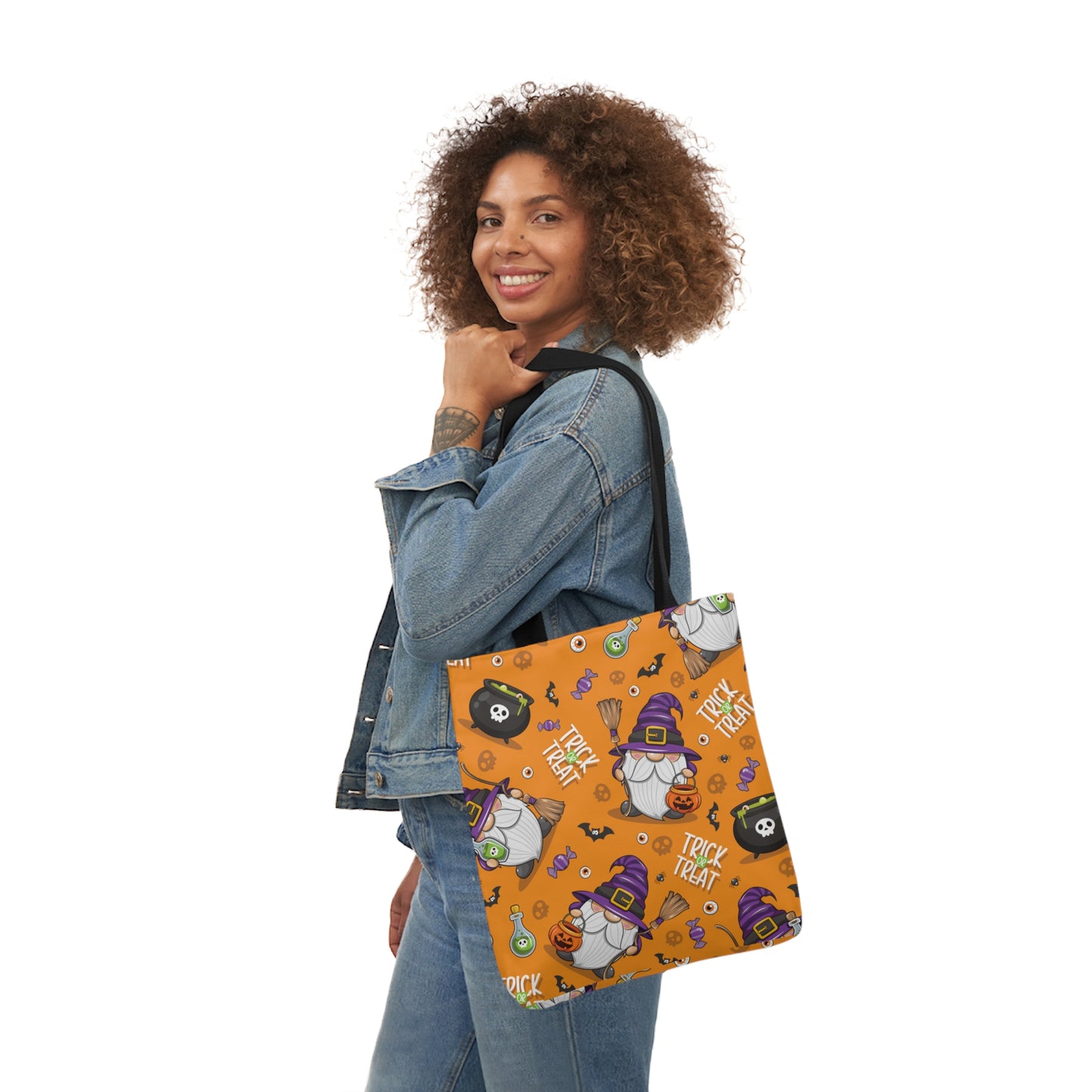 Witch Gnome Print Canvas Bag Halloween Trick-or-Treat