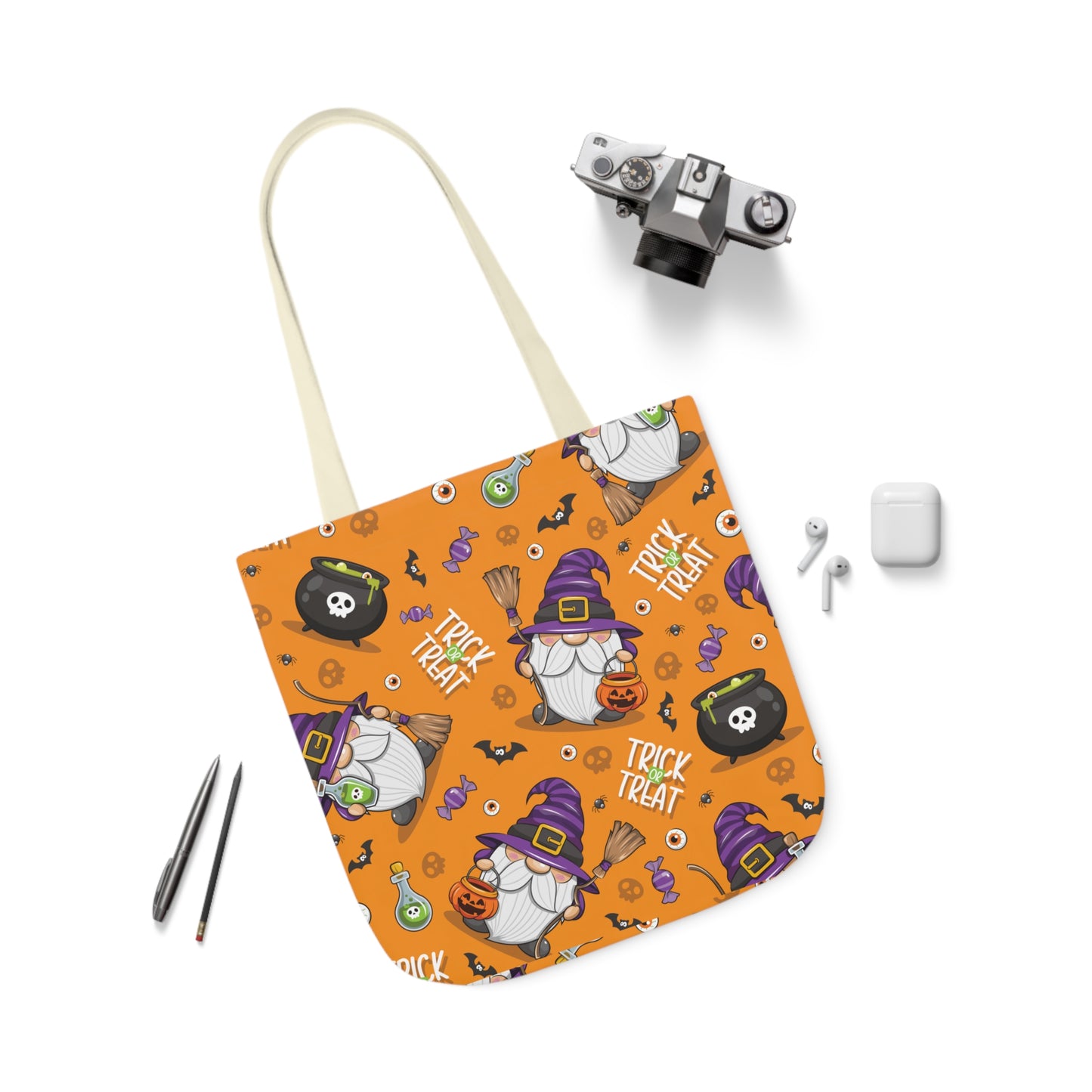 Witch Gnome Print Canvas Bag Halloween Trick-or-Treat