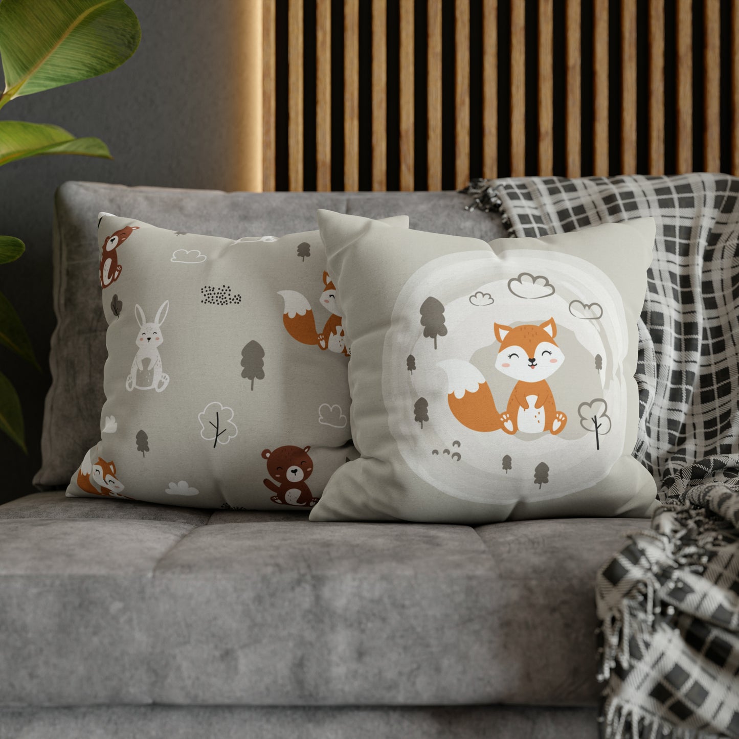 Fall Baby Fox Square Pillow Case