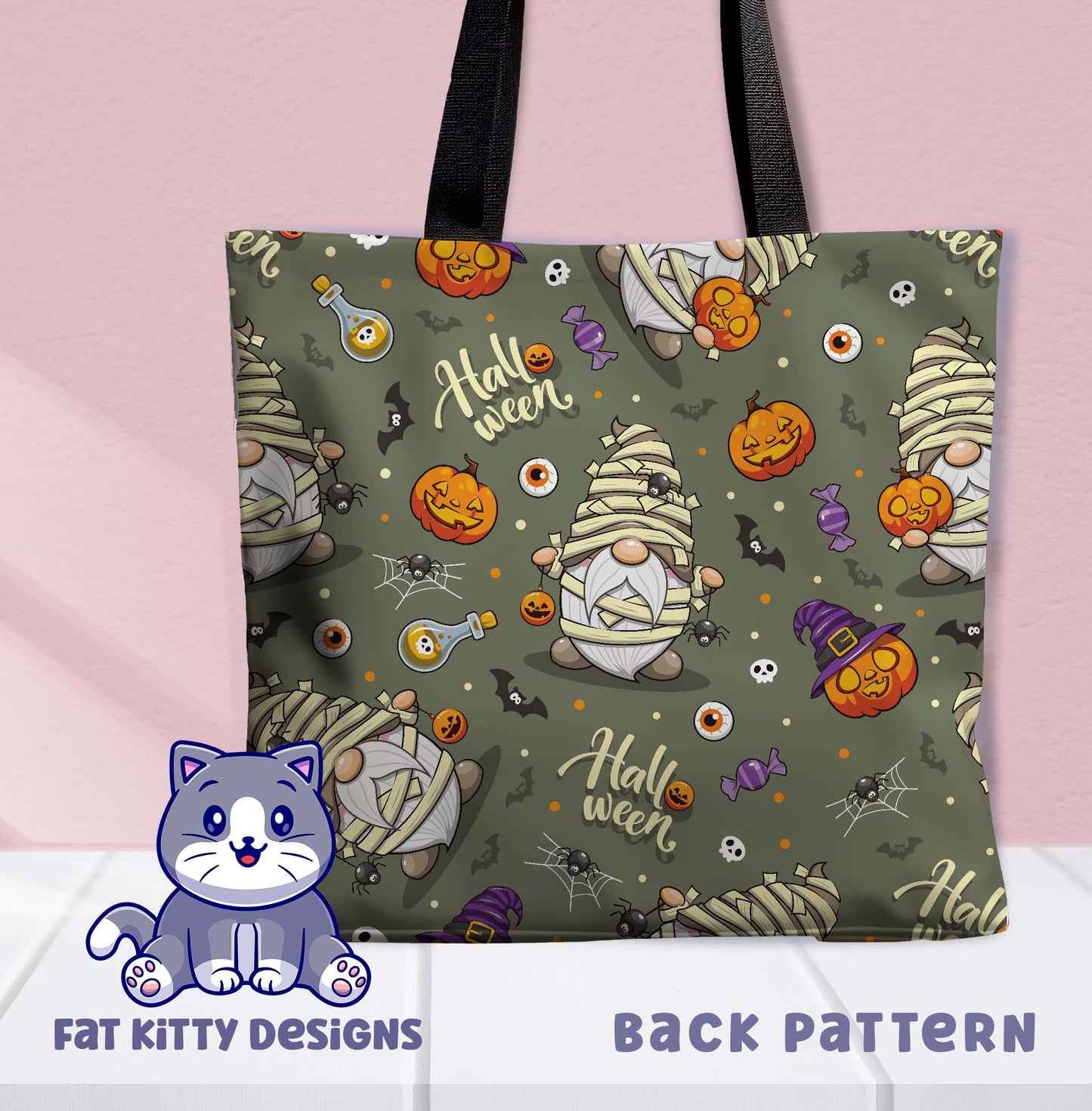 Cute Mummy Gnome Tote Bag Halloween