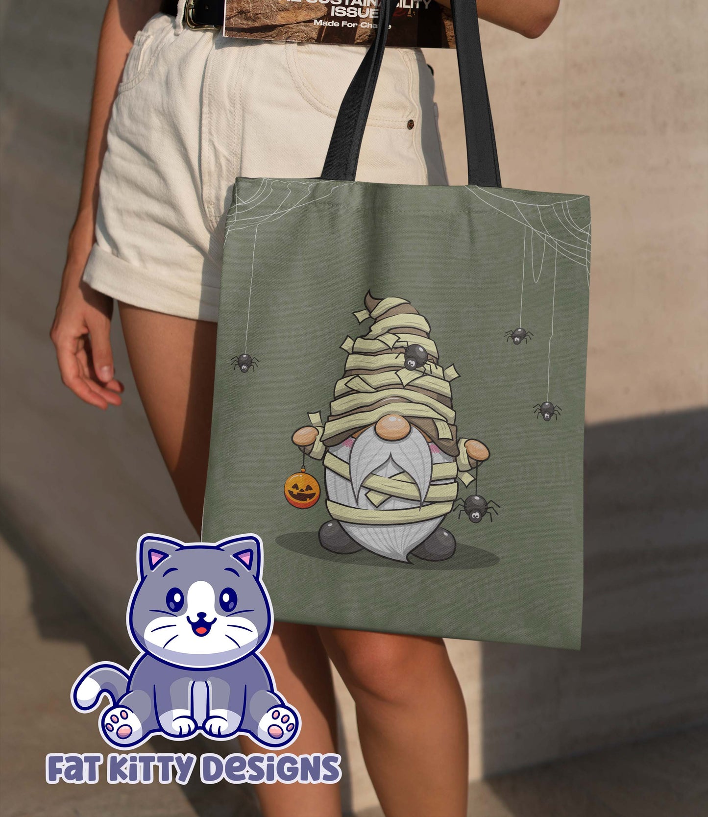 Cute Mummy Gnome Tote Bag Halloween