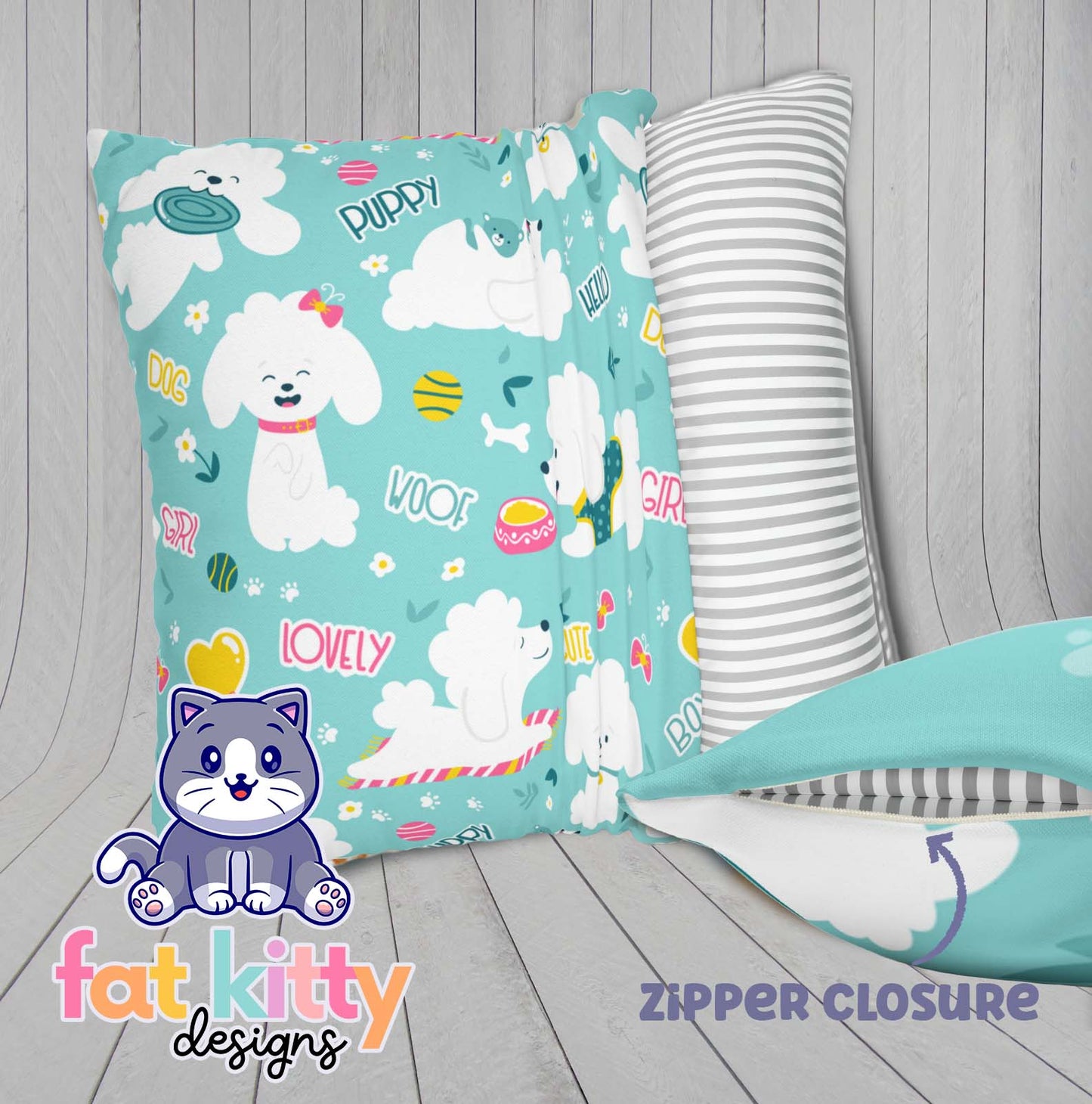 Cute Poodle Square Pillow Case