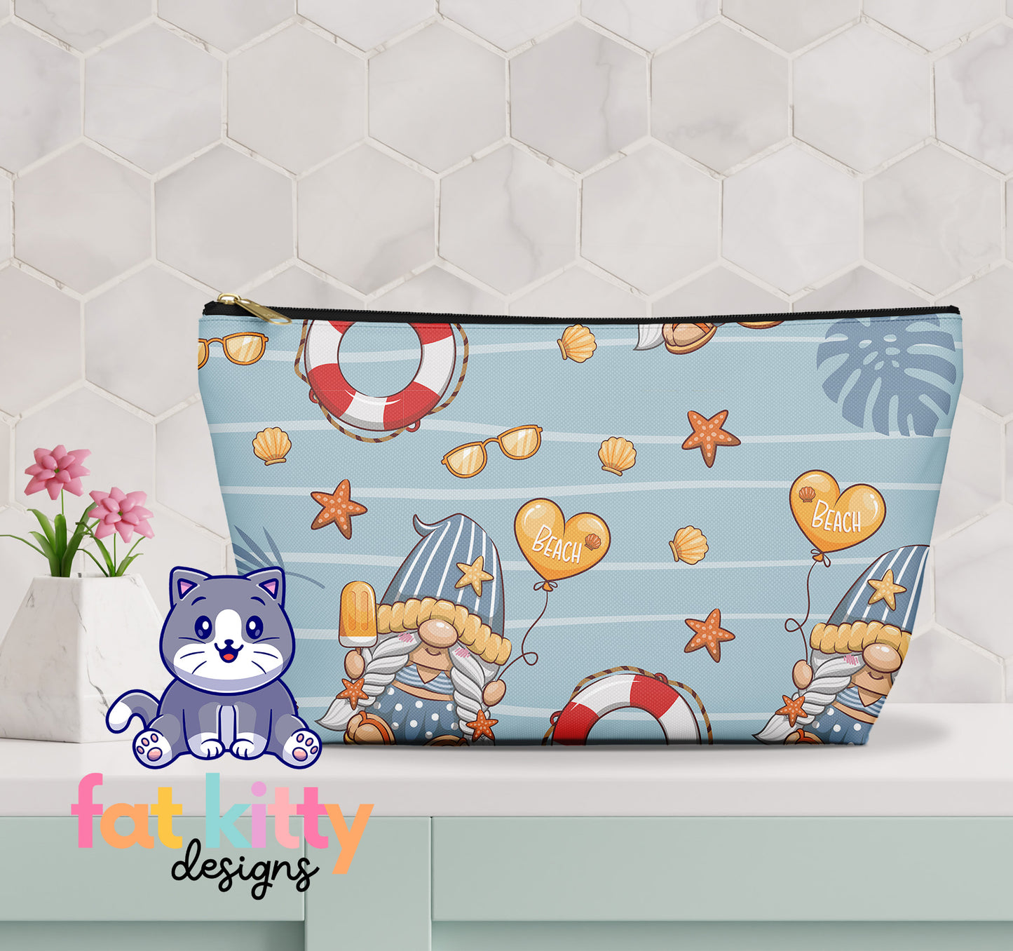 Summer Popsicle Gnome Accessory Pouch Cosmetic Bag