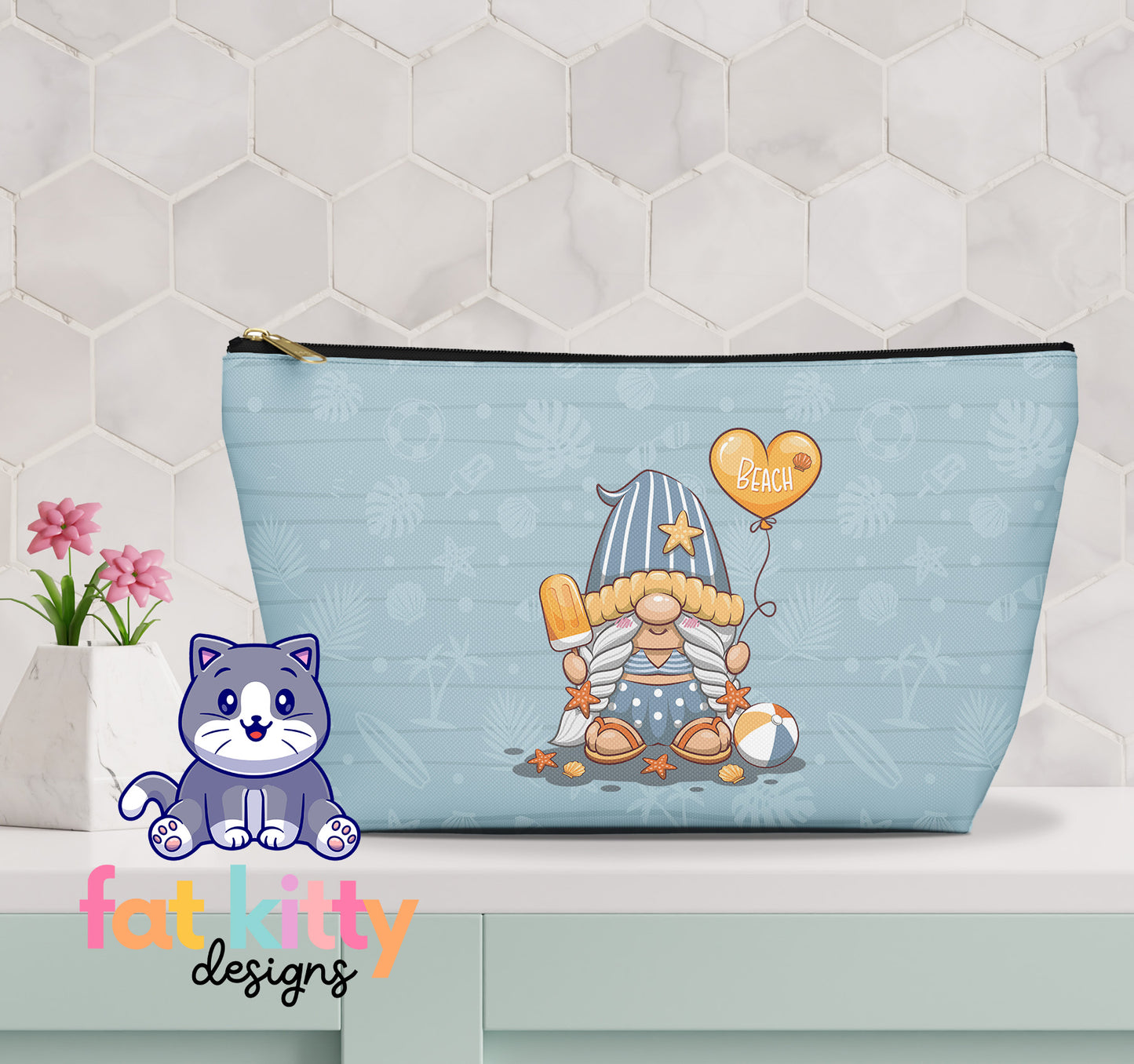 Summer Popsicle Gnome Accessory Pouch Cosmetic Bag