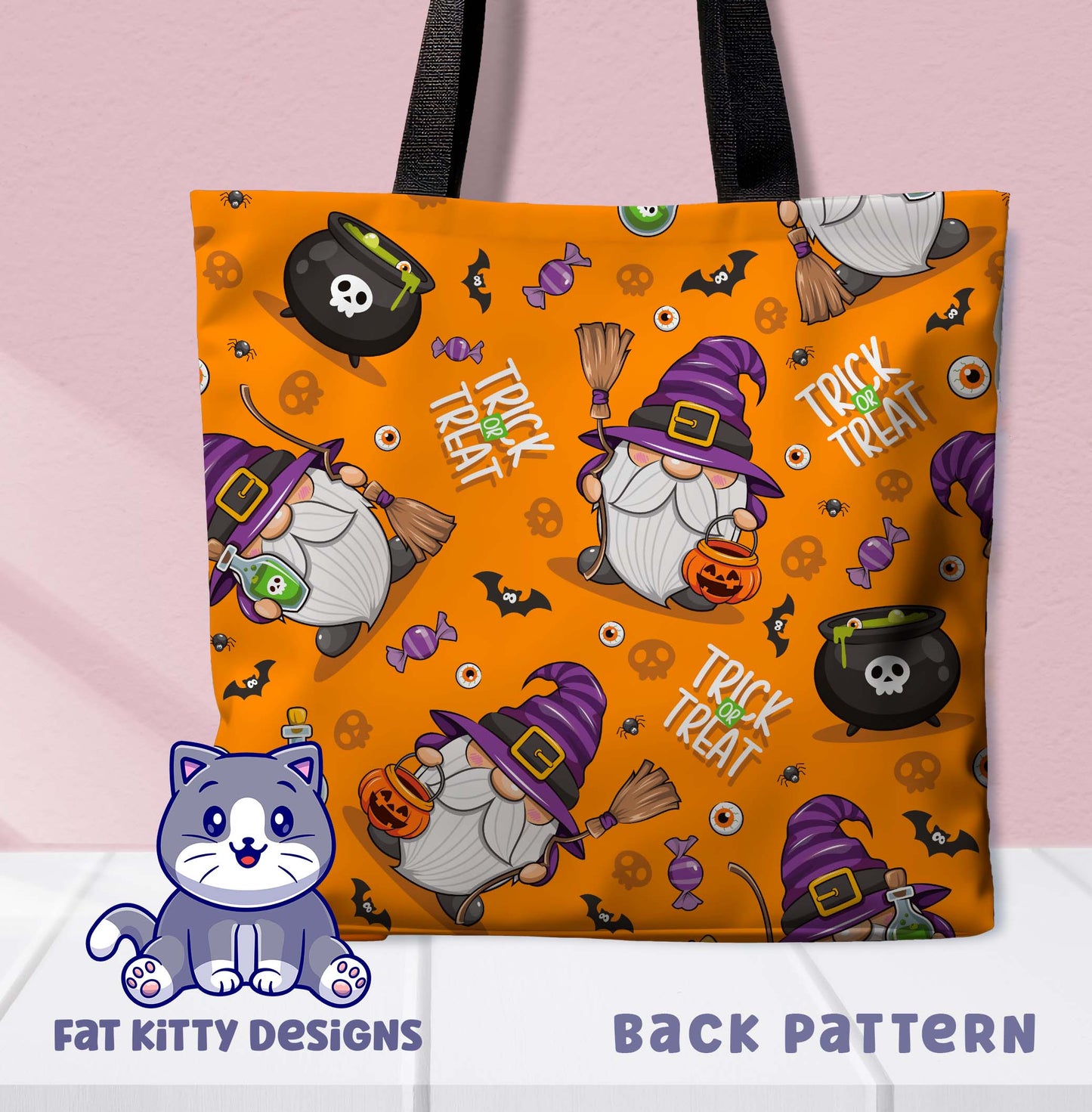Cute Witch Gnome Tote Bag Halloween
