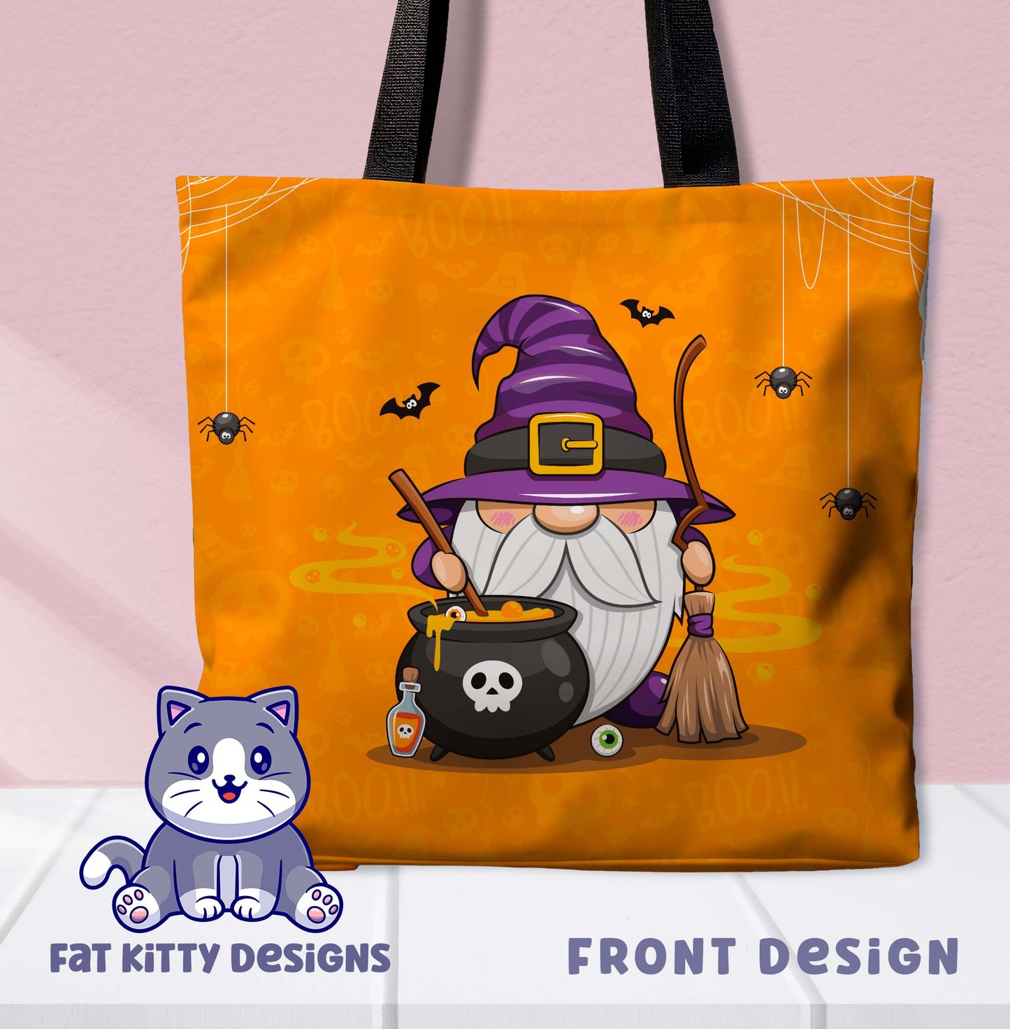 Cute Witch Gnome Tote Bag Halloween