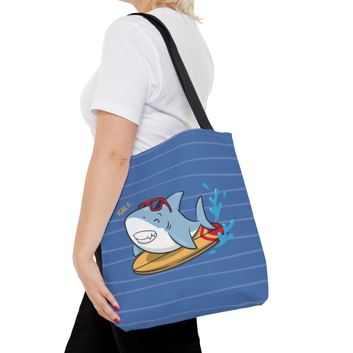 Surfing Sharks Tote Bag