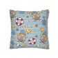 Summer Beach Popsicle Gnome Square Pillow Case