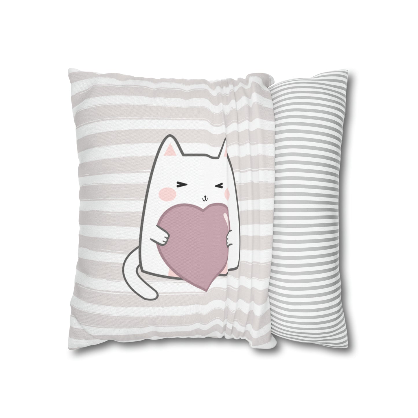 Floral Cats Square Pillow Case