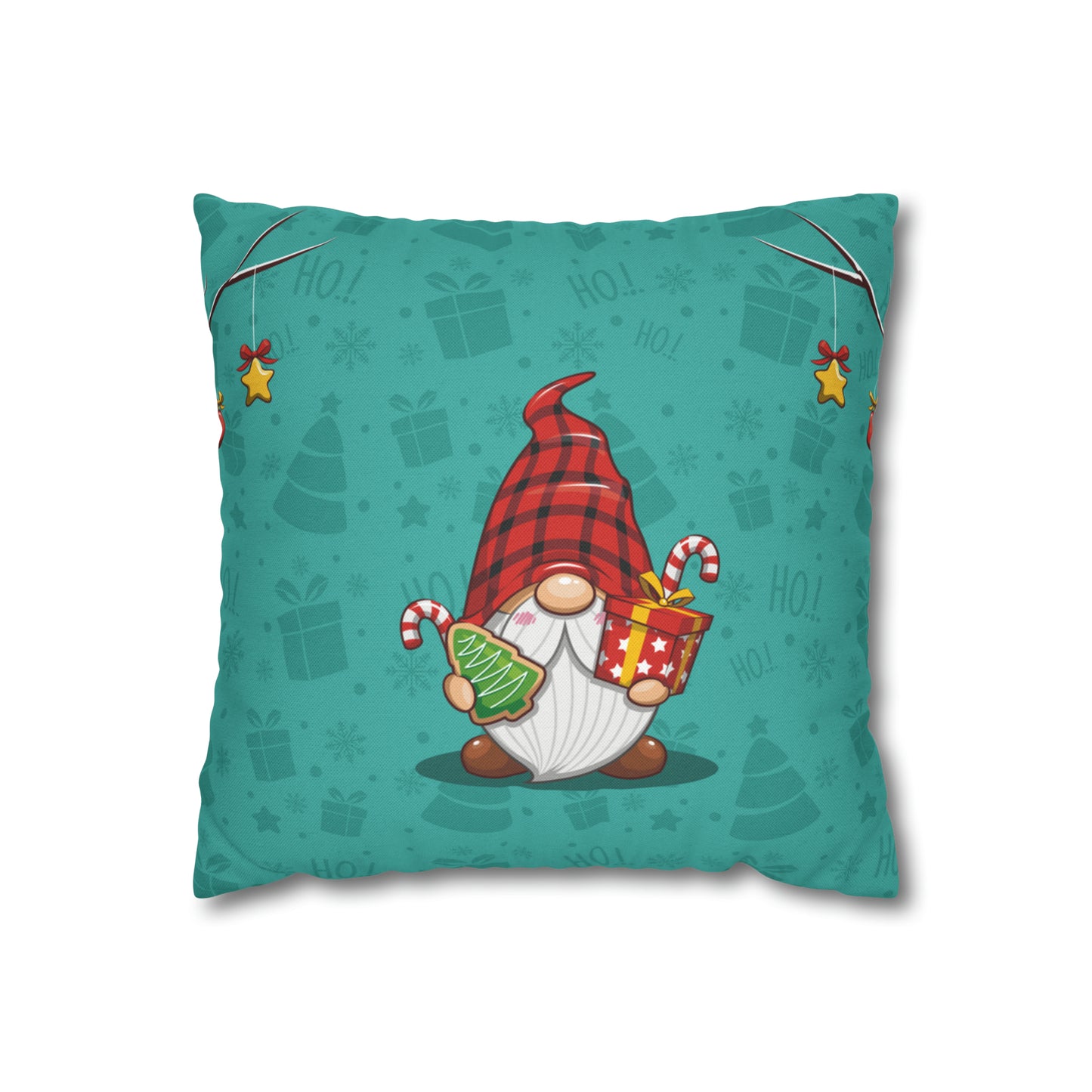 Christmas Cookie Gnome Square Pillow Case