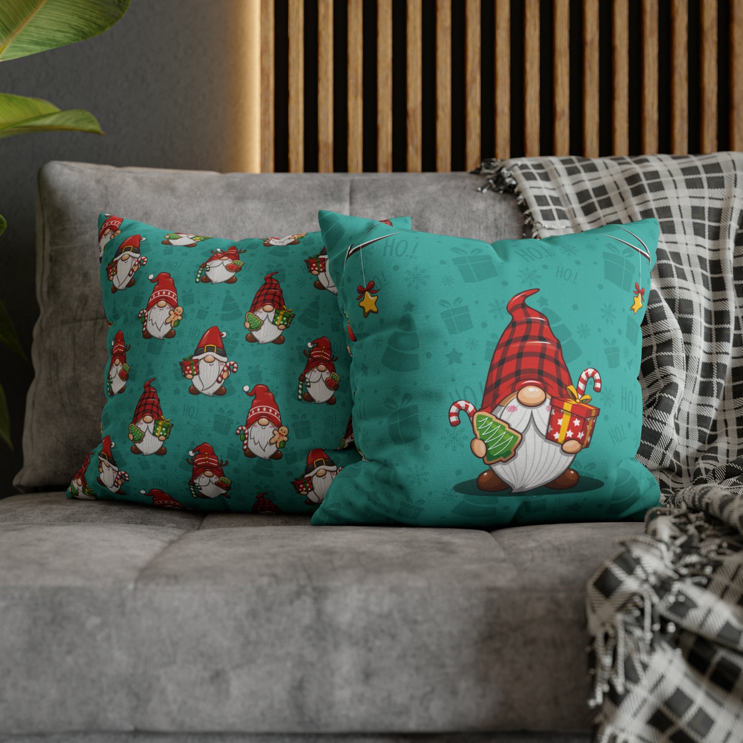 Christmas Cookie Gnome Square Pillow Case