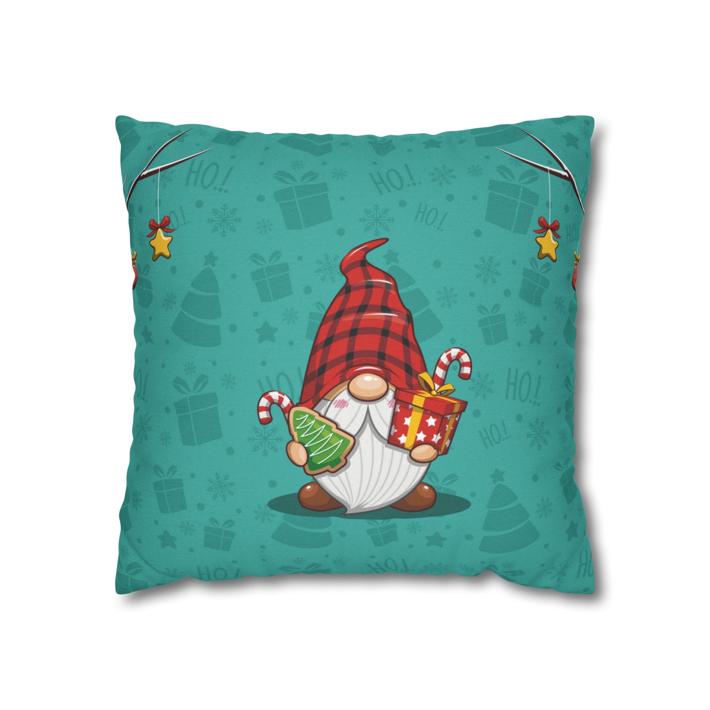 Christmas Cookie Gnome Square Pillow Case