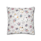 Floral Cats Square Pillow Case