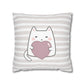 Floral Cats Square Pillow Case