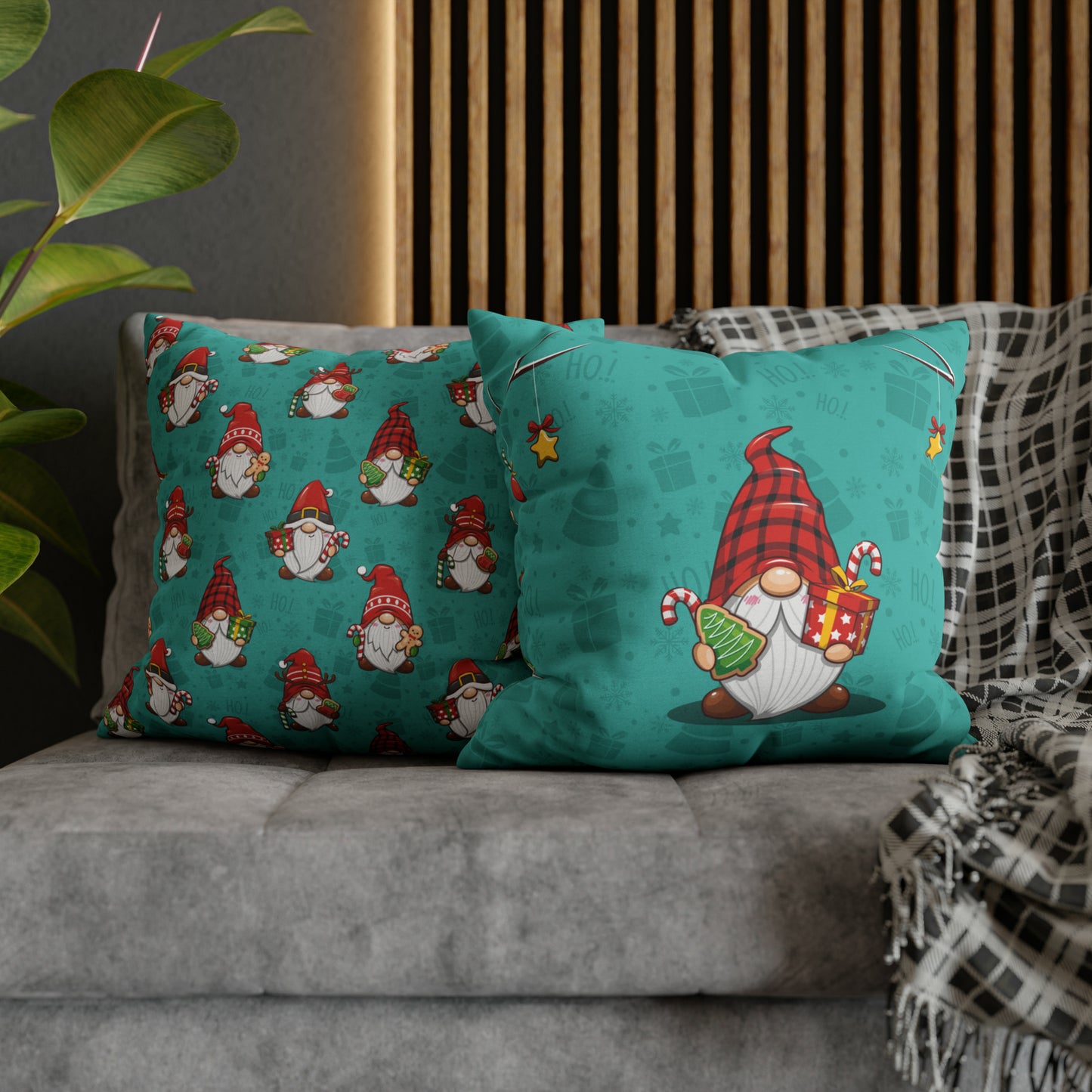 Christmas Cookie Gnome Square Pillow Case