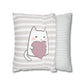 Floral Cats Square Pillow Case