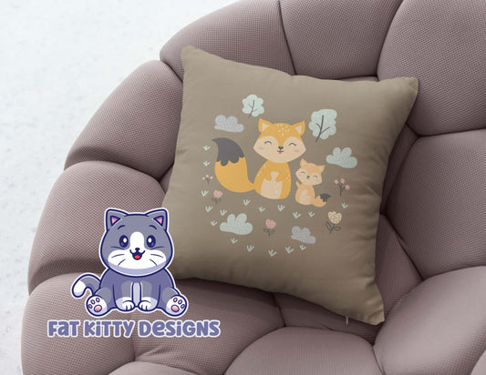 Cute Fox Square Pillow Case