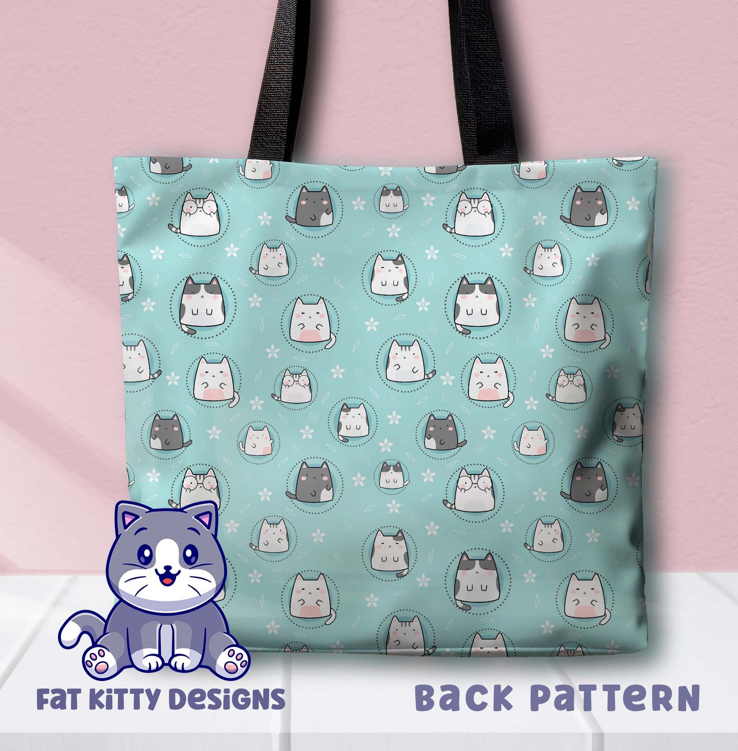 Grey Cat Tote Bag