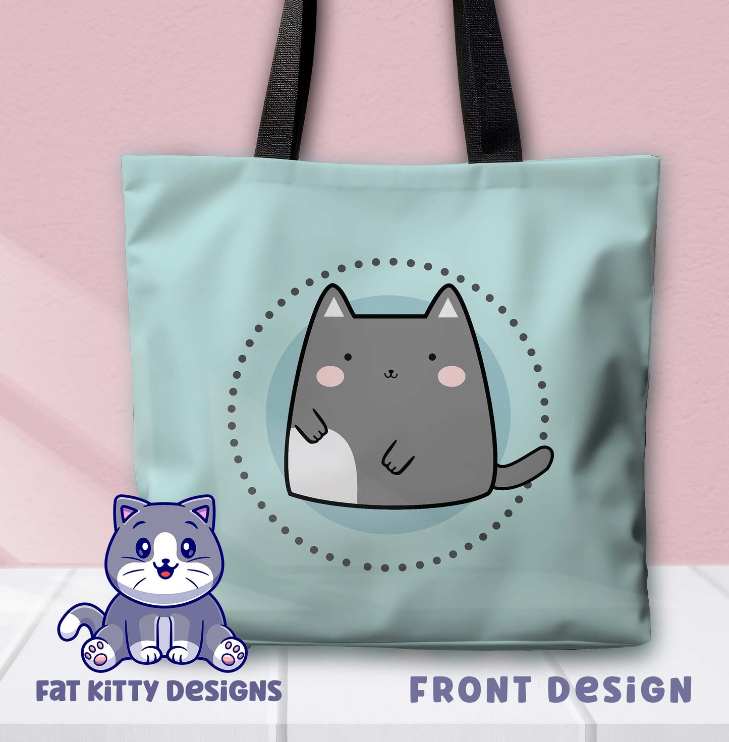 Grey Cat Tote Bag