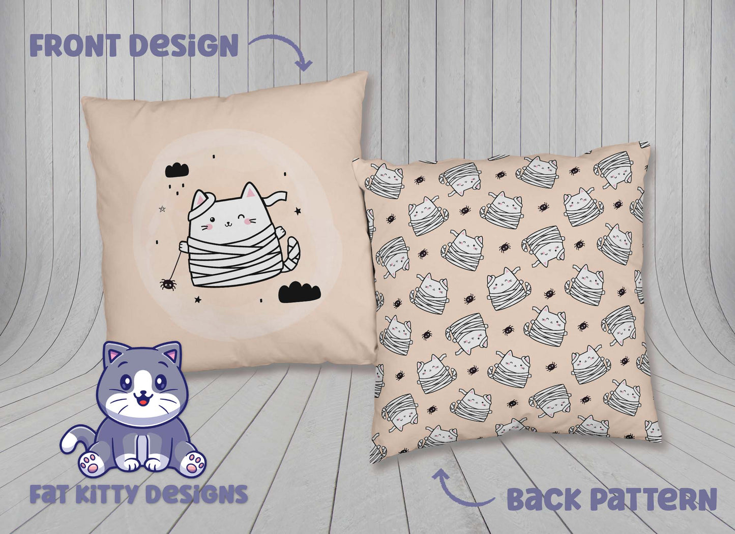 Mummy Cats Square Pillow Case