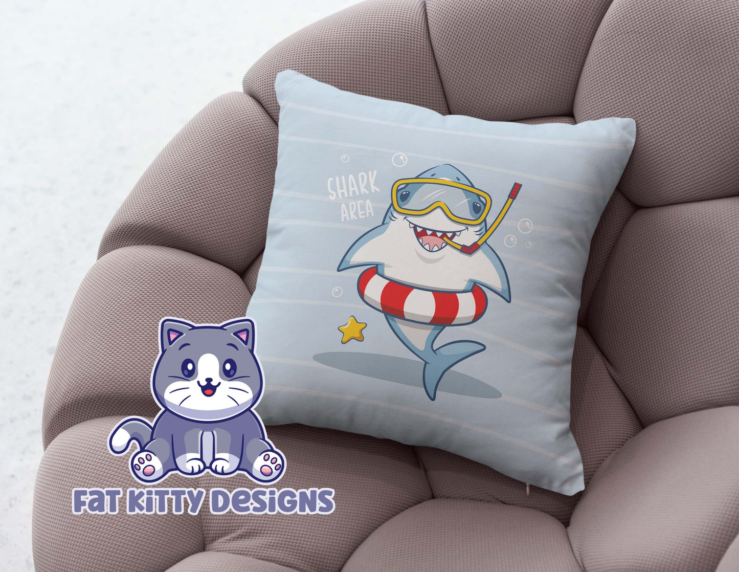 Snorkel Sharks Square Pillow Case