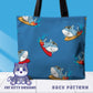 Surfing Sharks Tote Bag