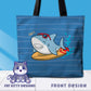 Surfing Sharks Tote Bag